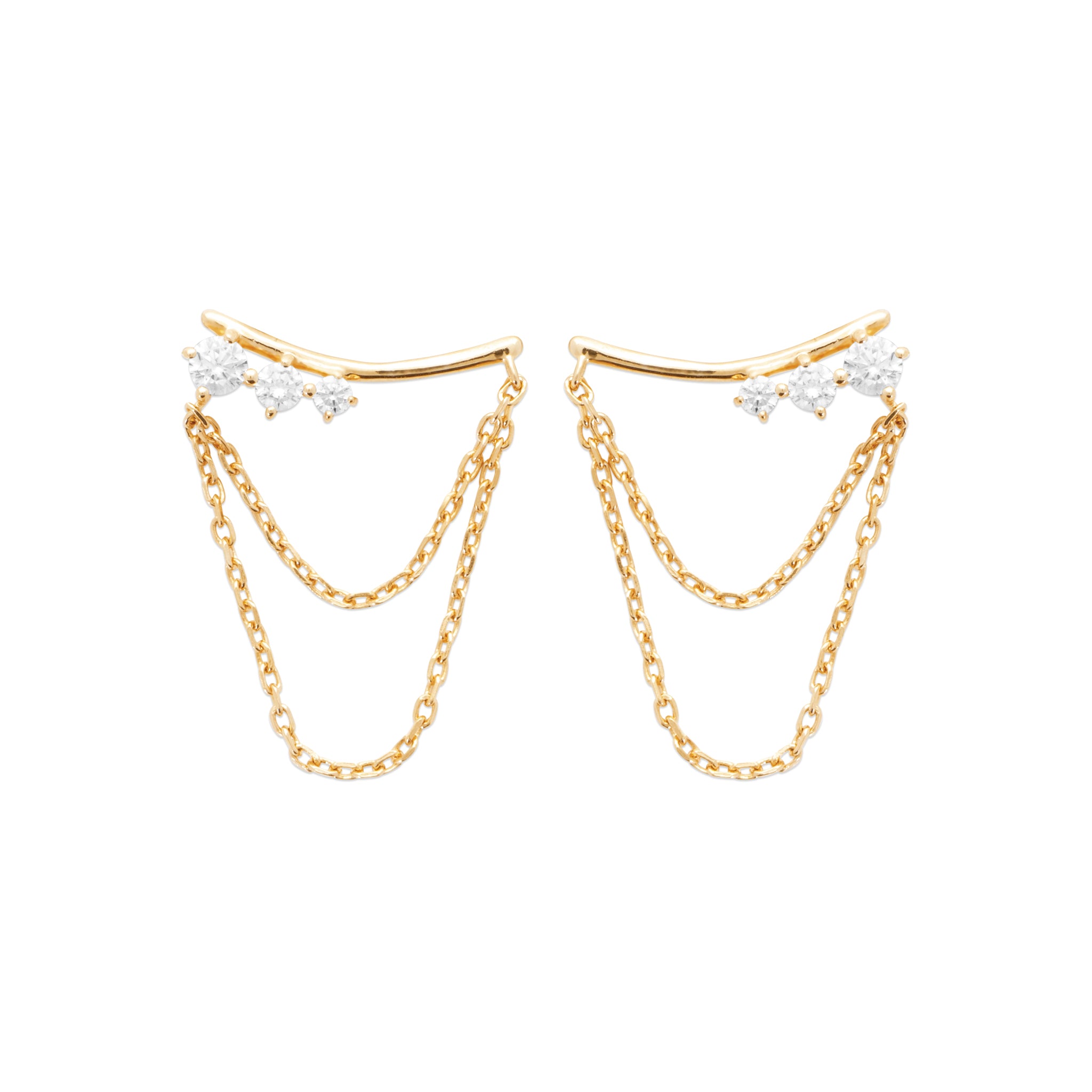 Boucles d'oreilles chaînes et trilogie