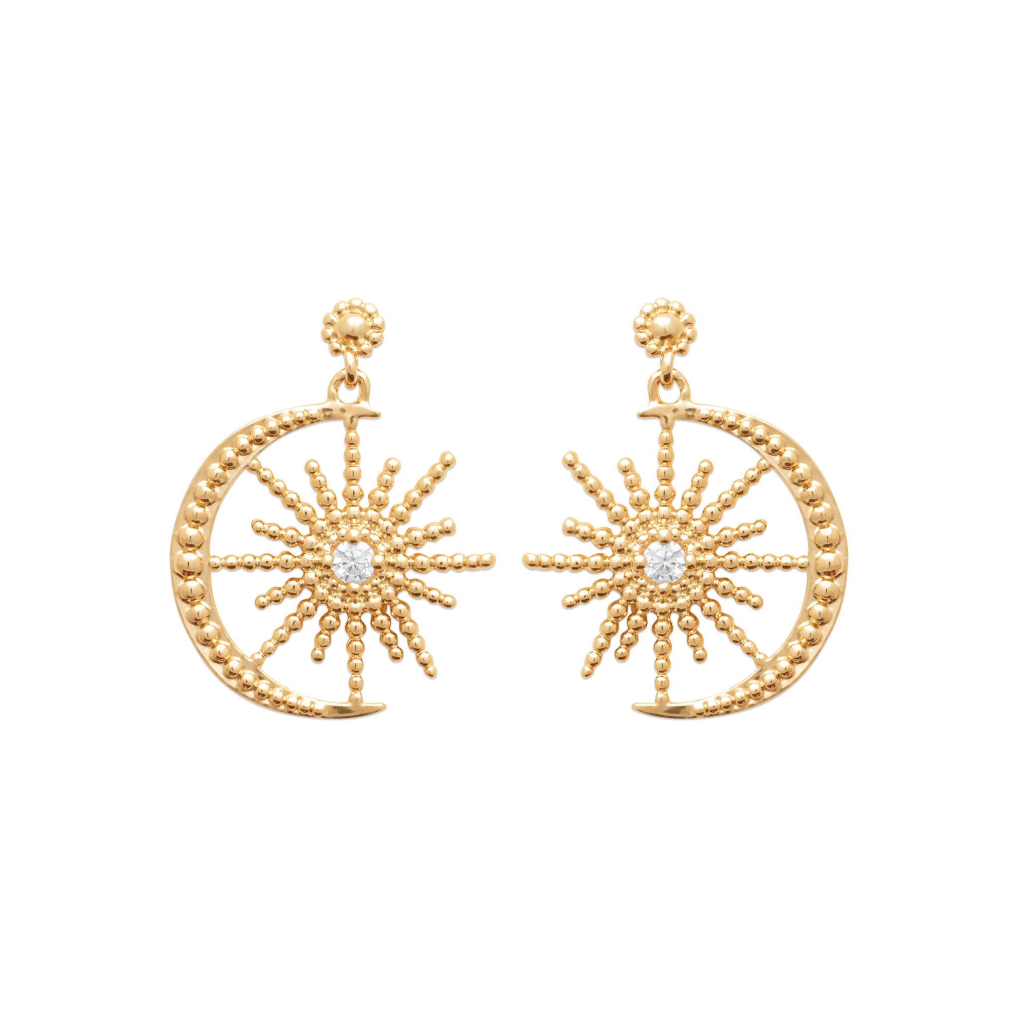 Boucles d'oreilles soleils et lunes