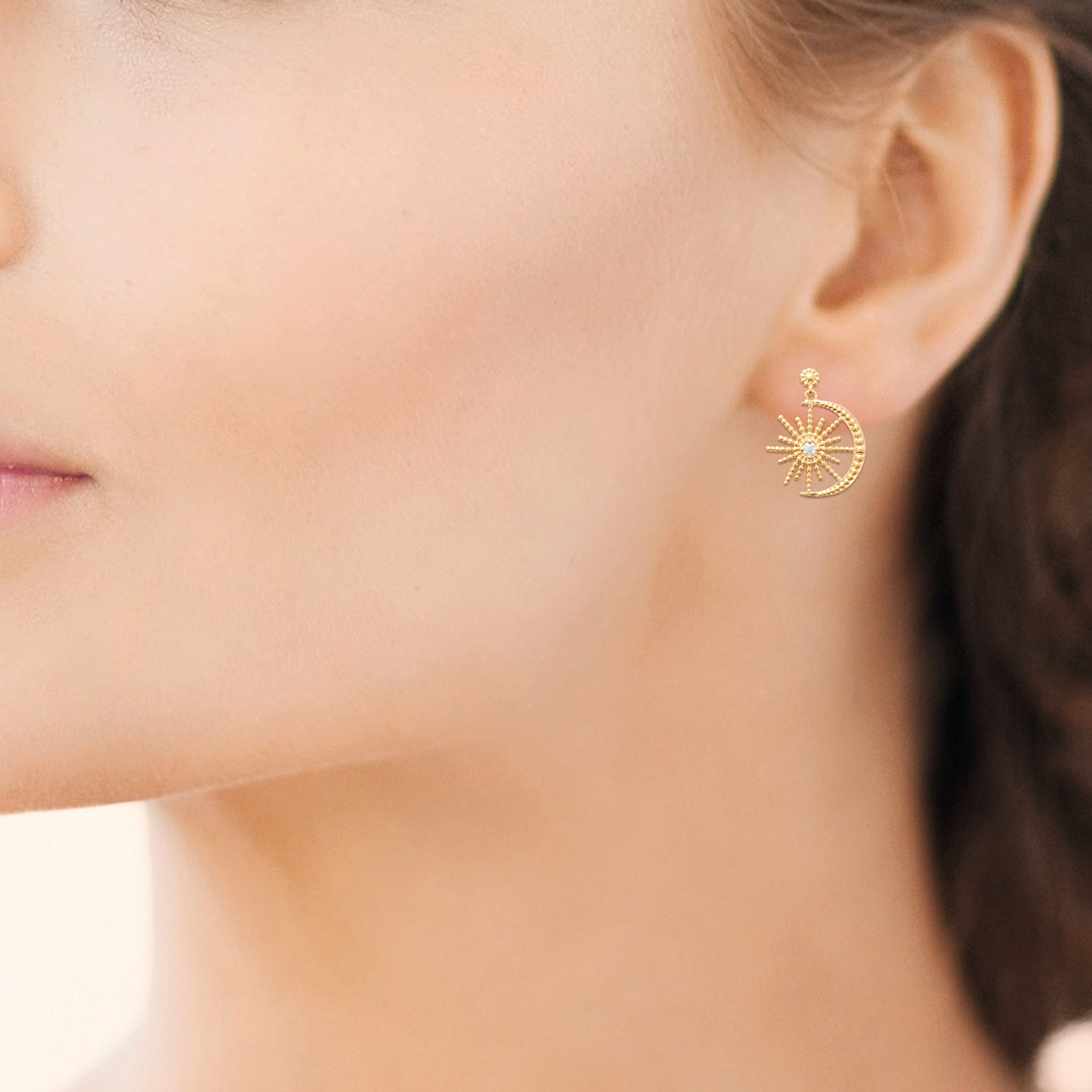 Boucles d'oreilles soleils et lunes