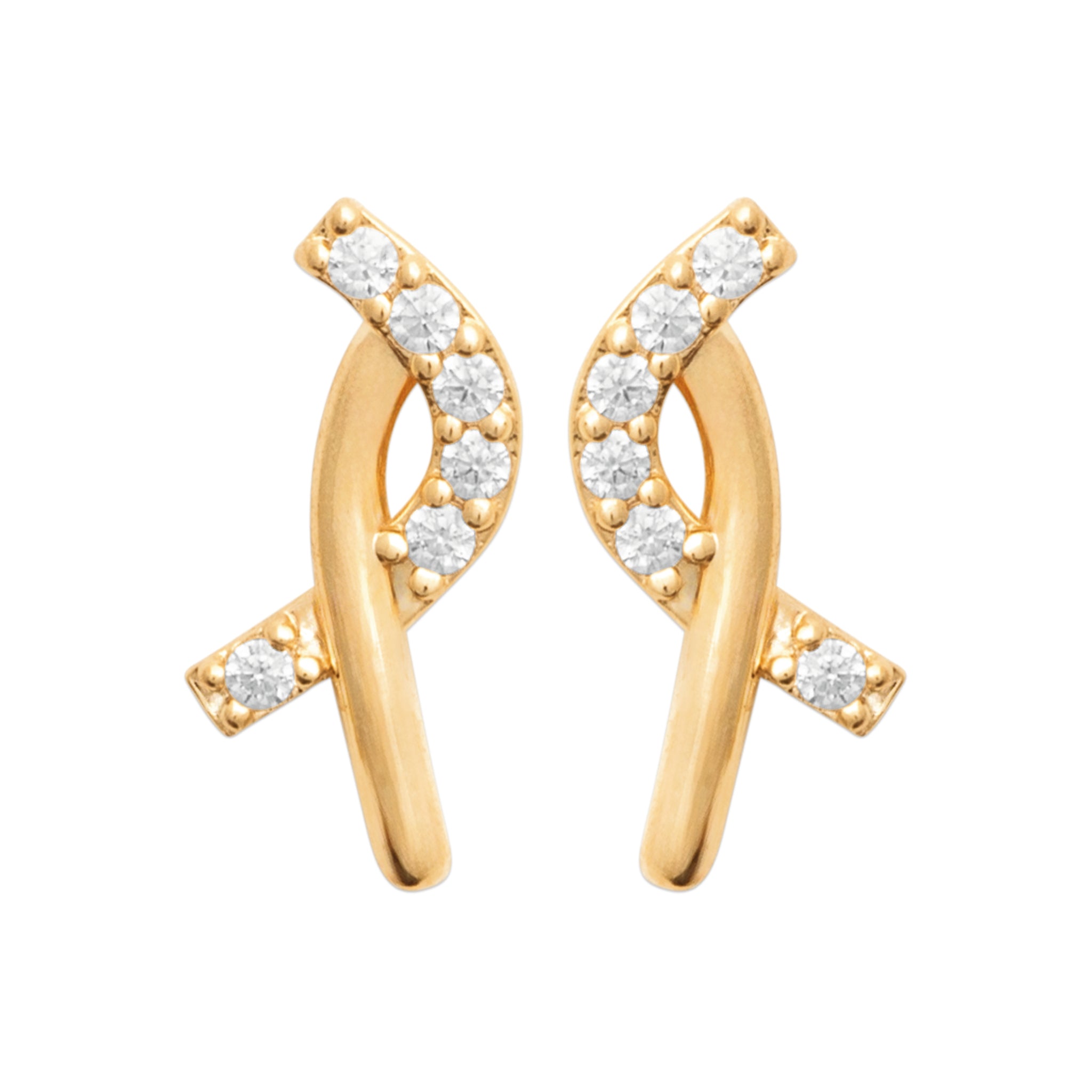 Boucles d'oreilles puces rubans croisés