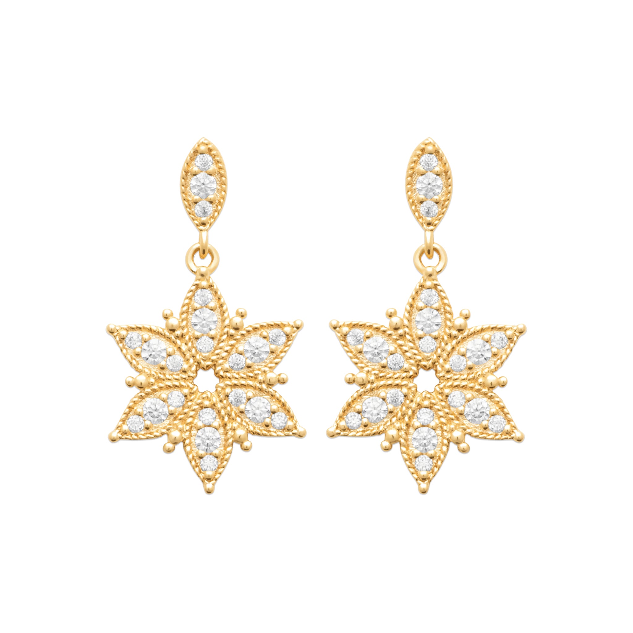 Boucles d'oreilles fleur stylisée