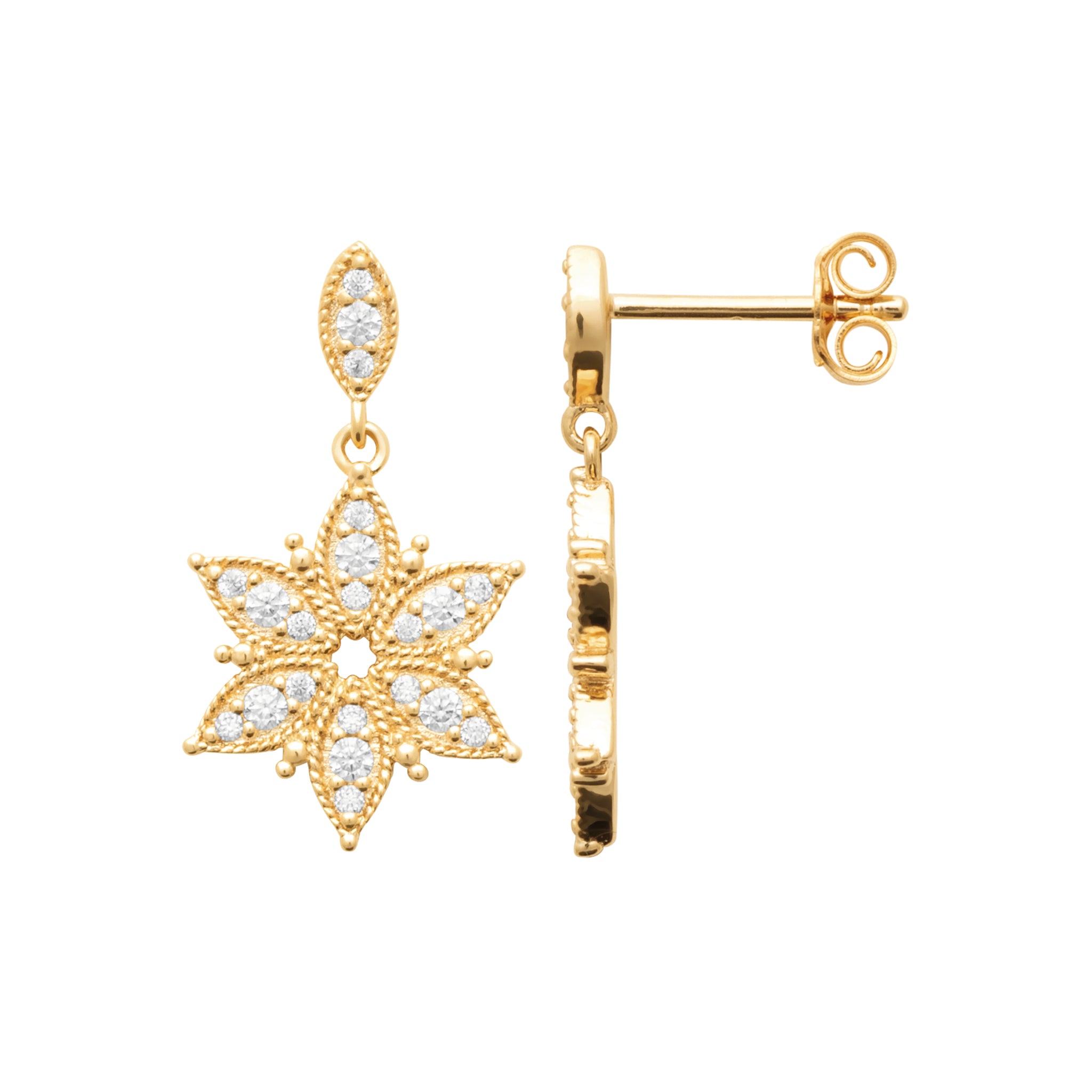 Boucles d'oreilles fleur stylisée