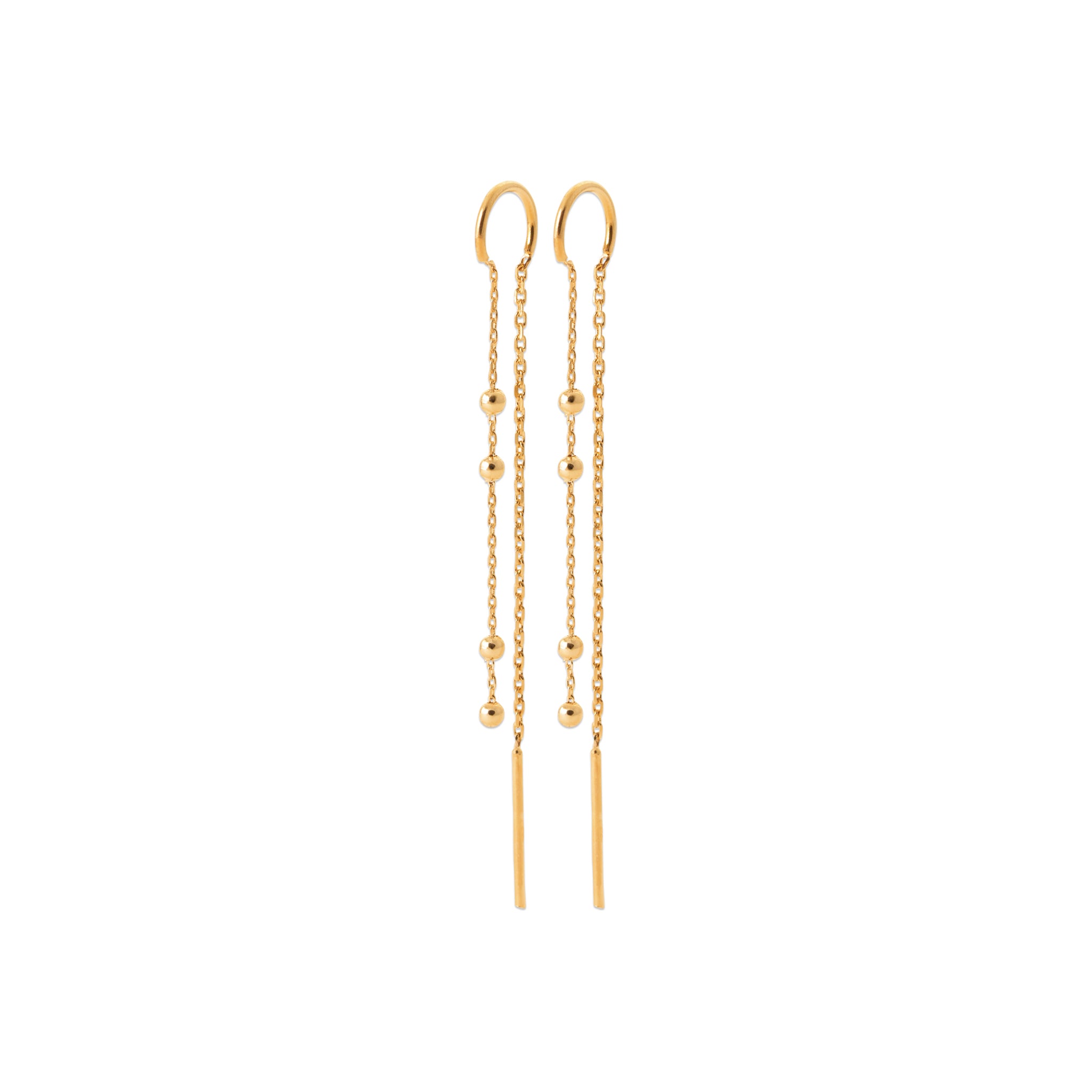 Boucles chaînes perles & barres