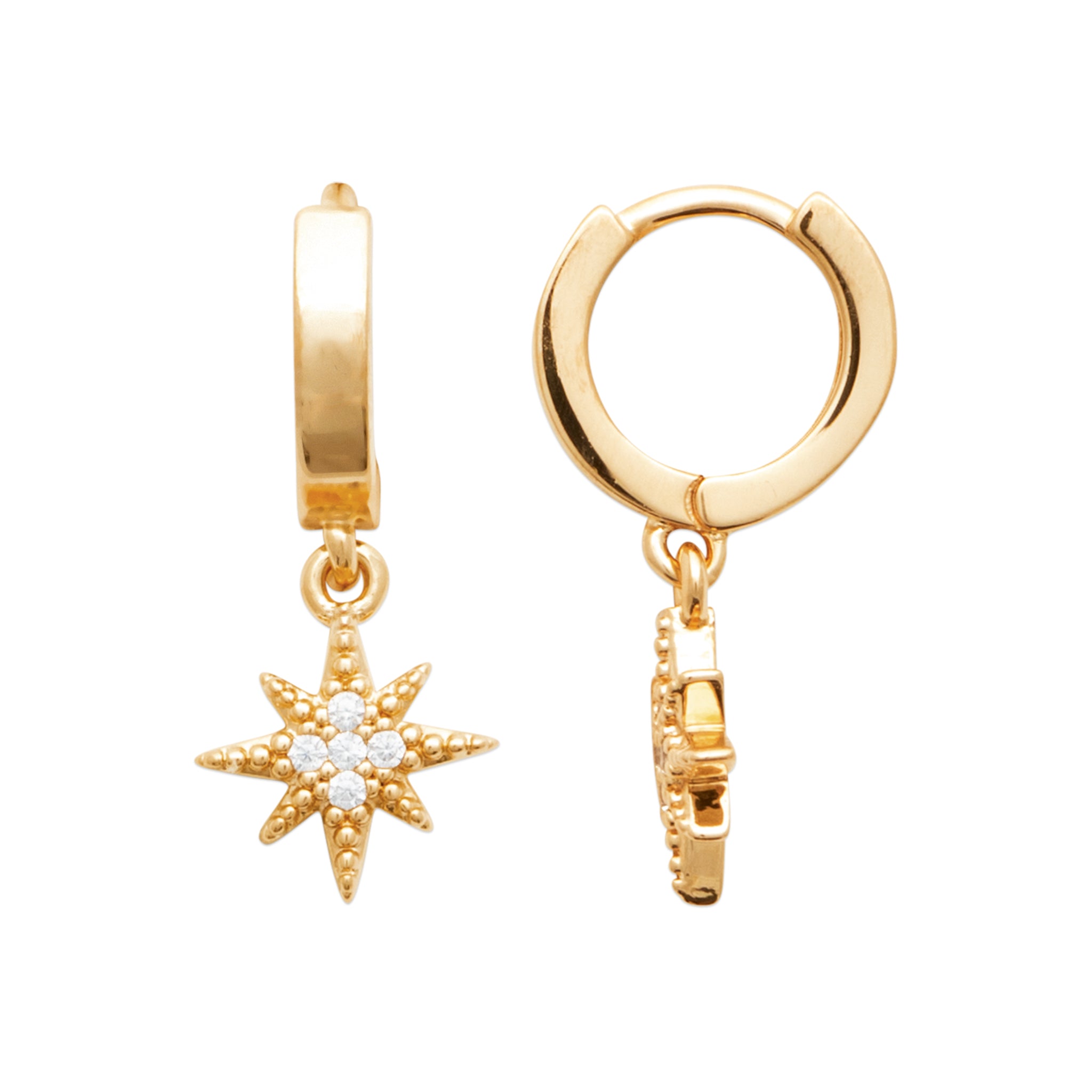 Créoles pampilles étoiles avec oxydes