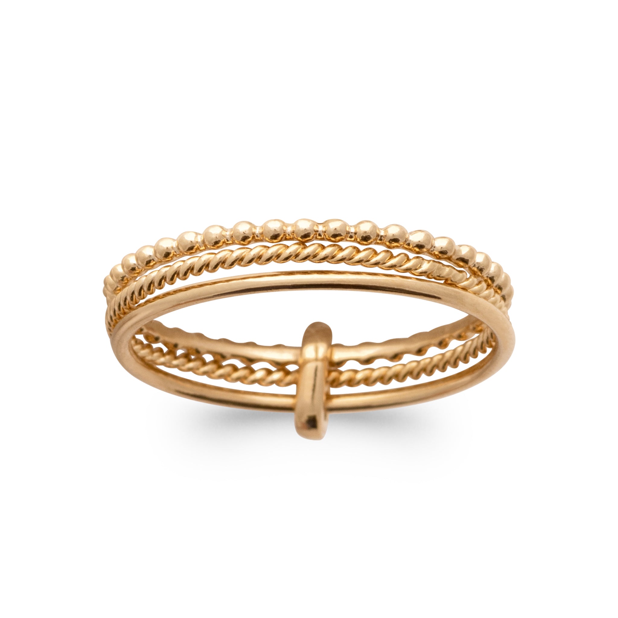 Bague triple rangs à motifs