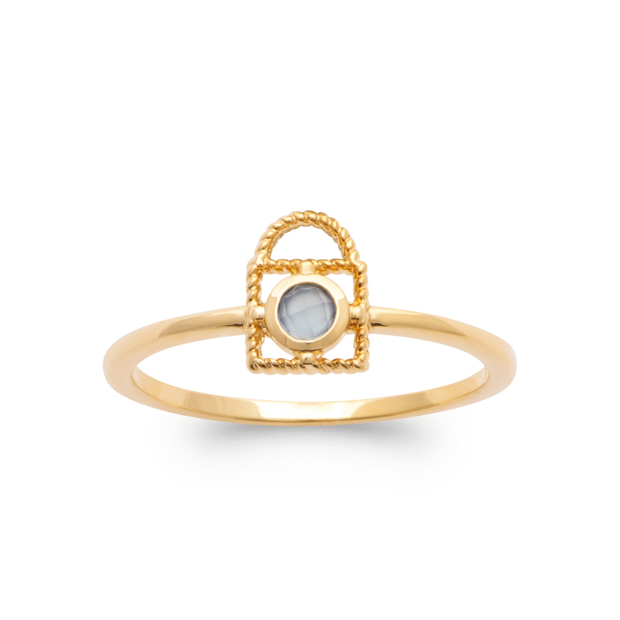 Bague agate bleue