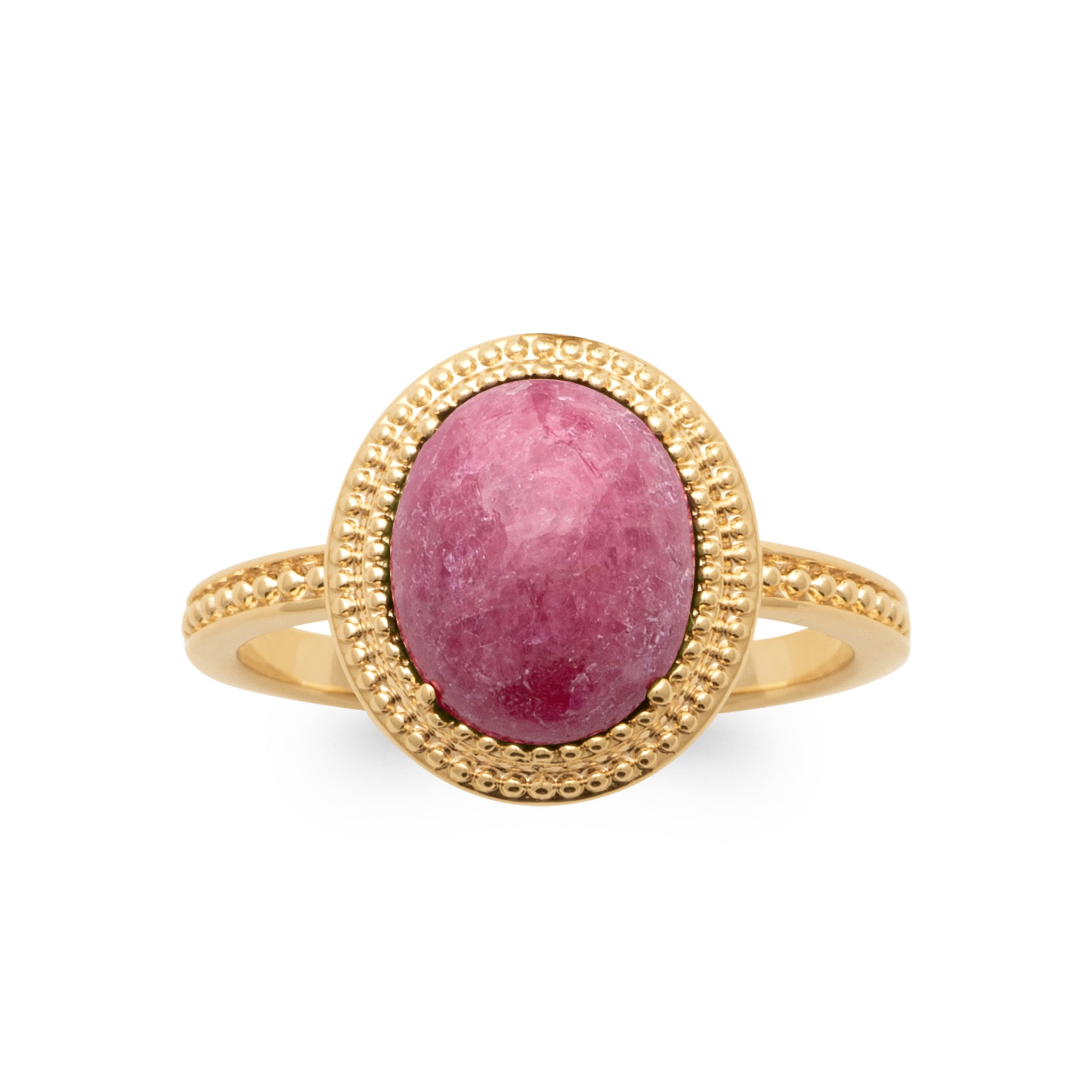 Bague ovale rhodonite