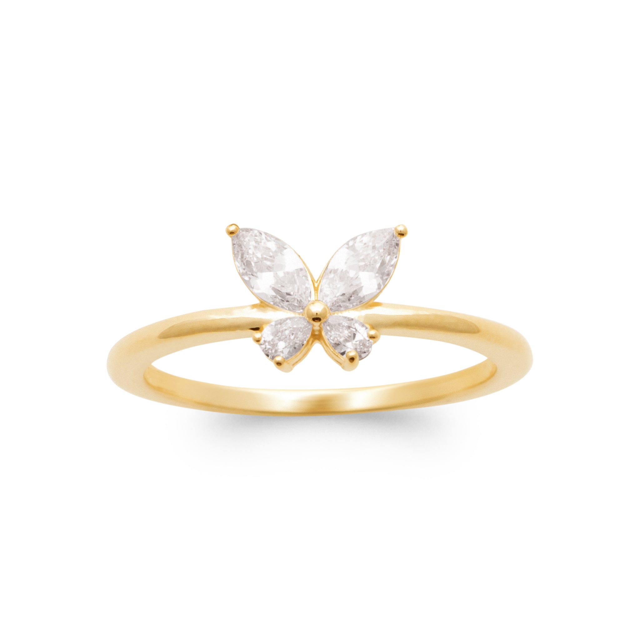 Bague papillon en zircons