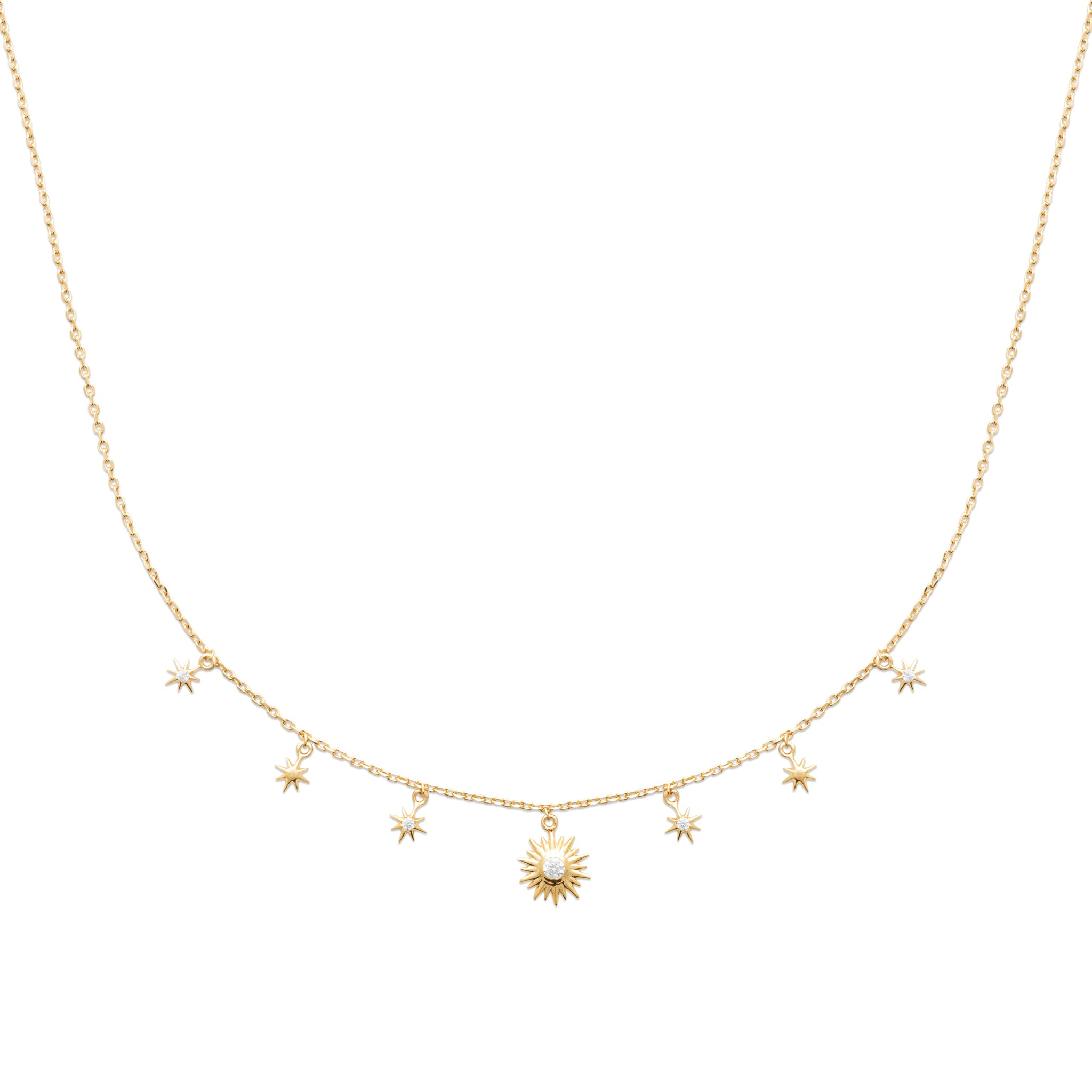 Collier breloques soleil
