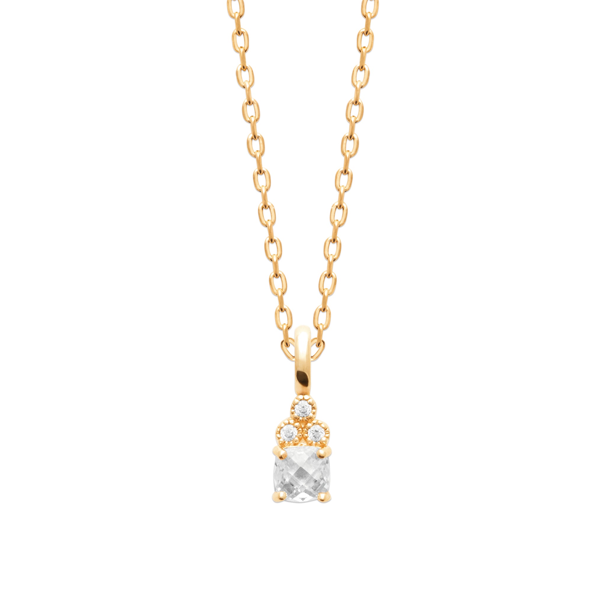 Collier solitaire carré