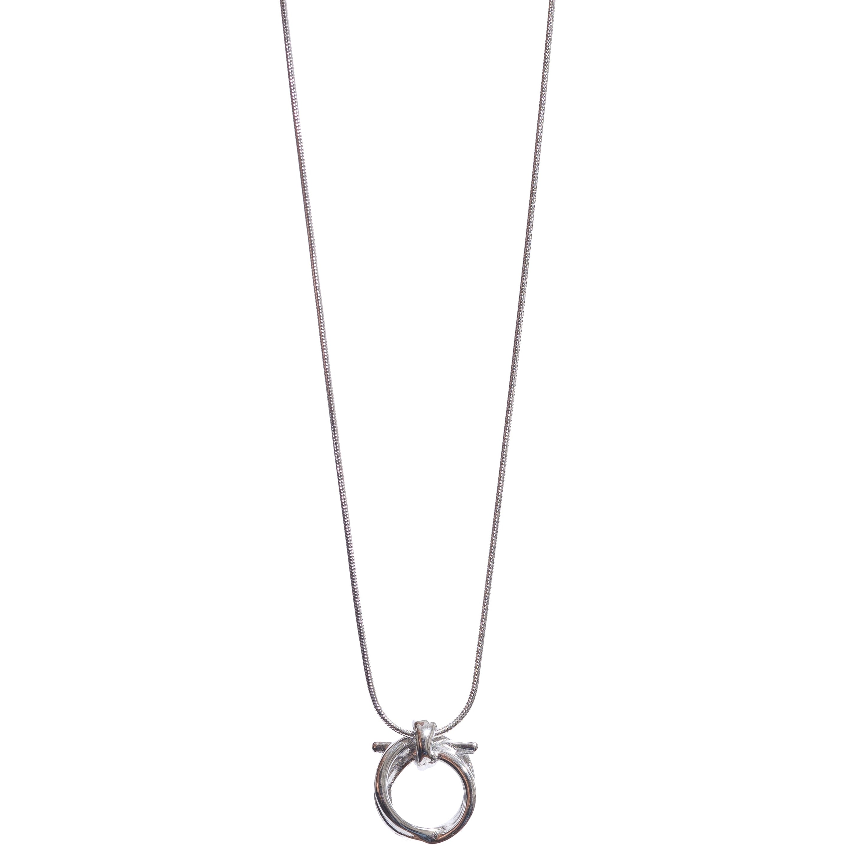 Collier maille serpentine pendentif entremêlé