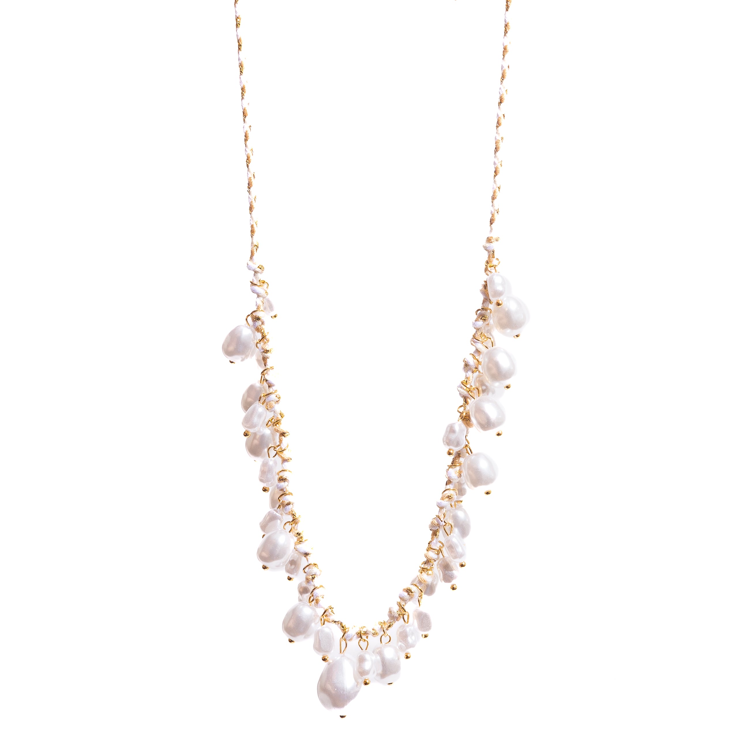 Collier corde breloques perles