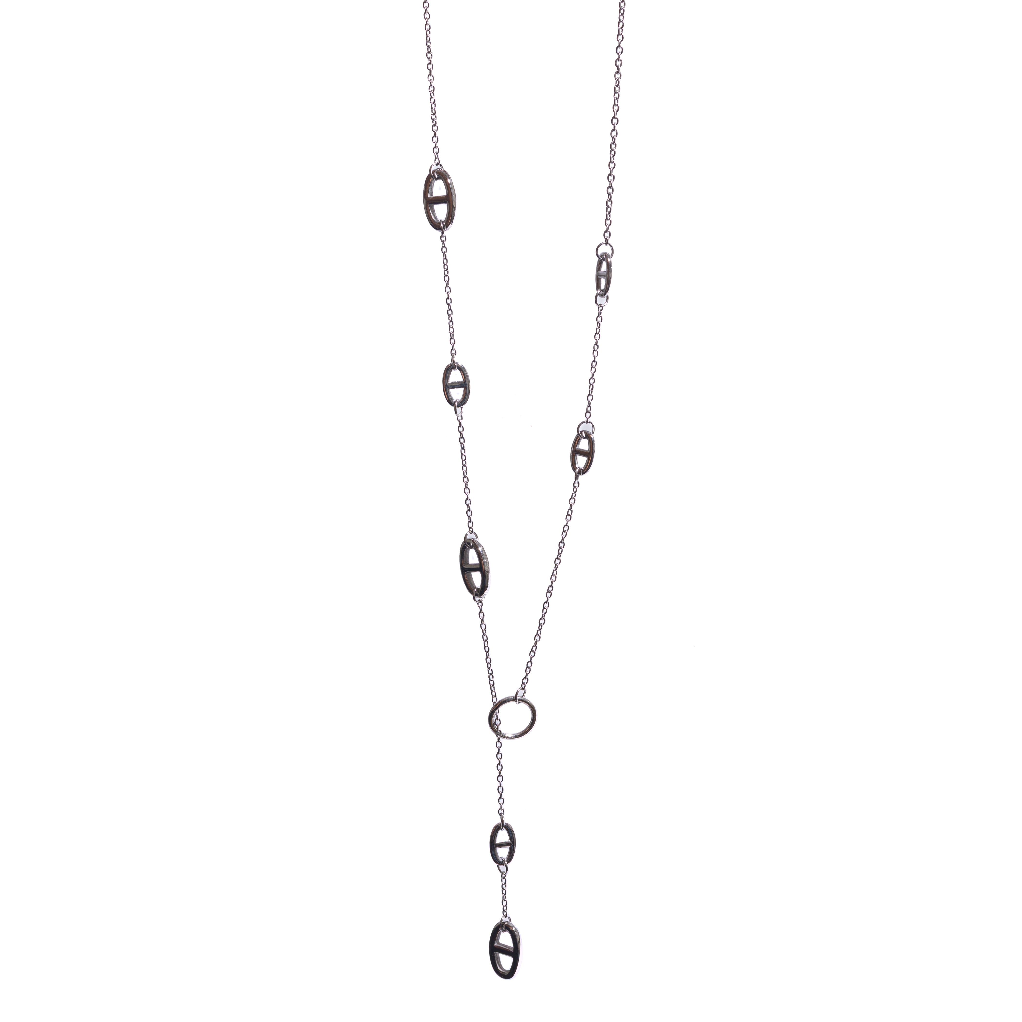 Collier Y maille marine