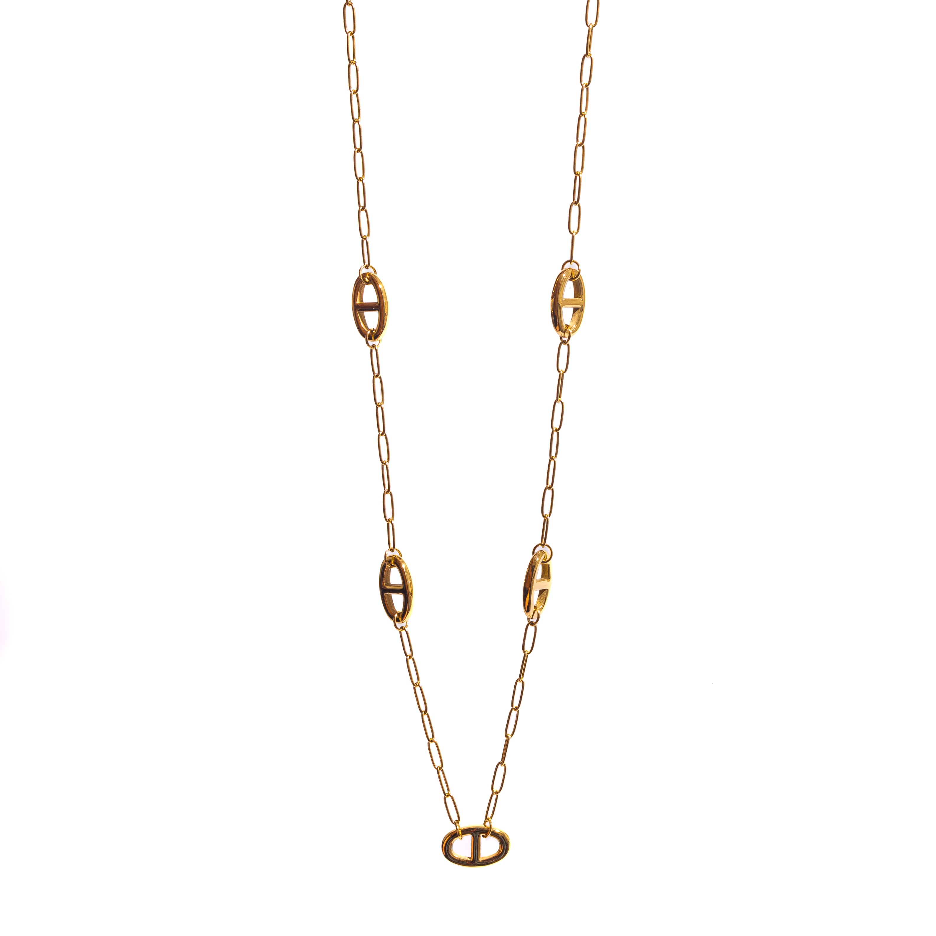 Sautoir maille marine