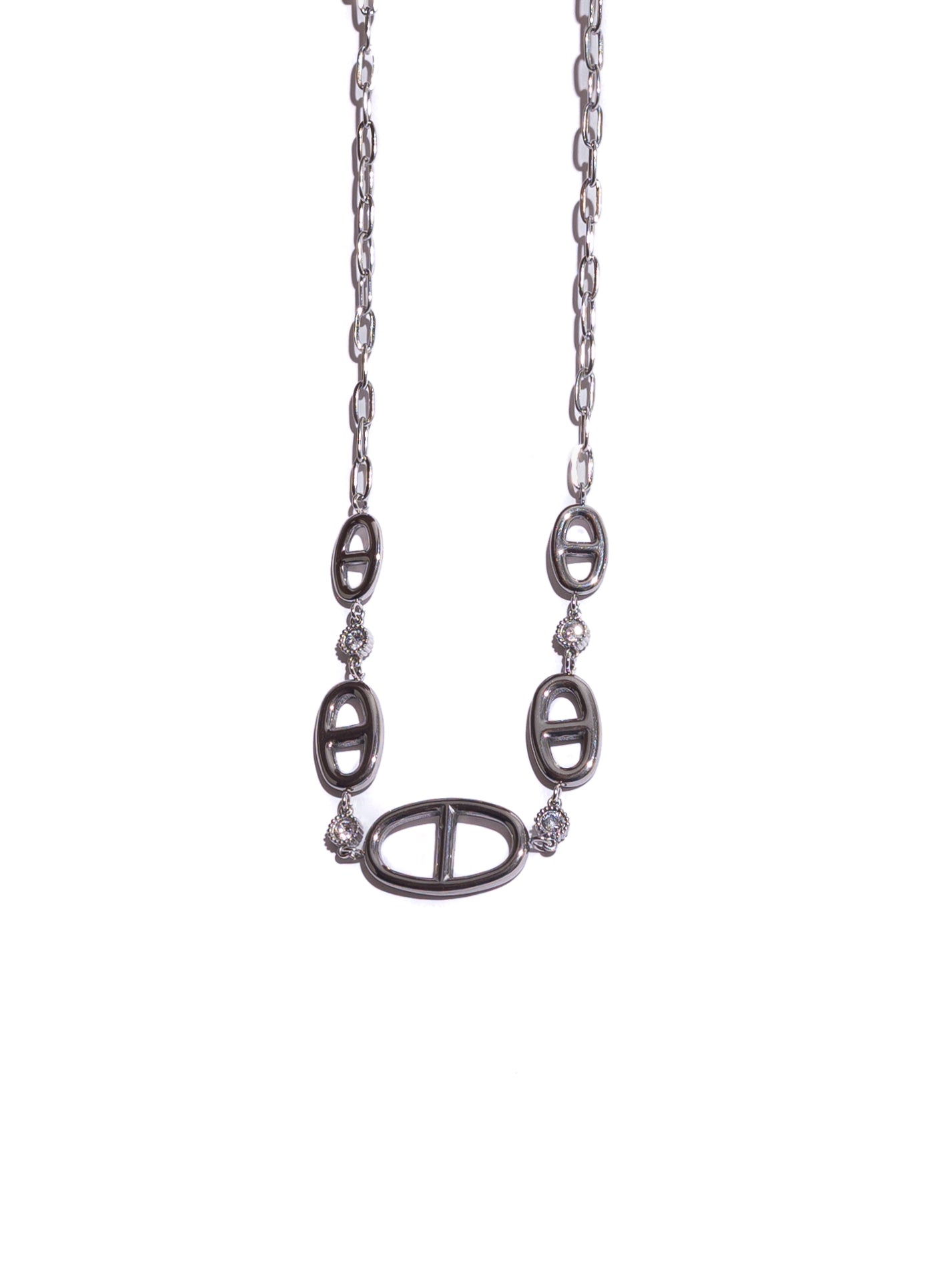 Collier maille marine et zircon