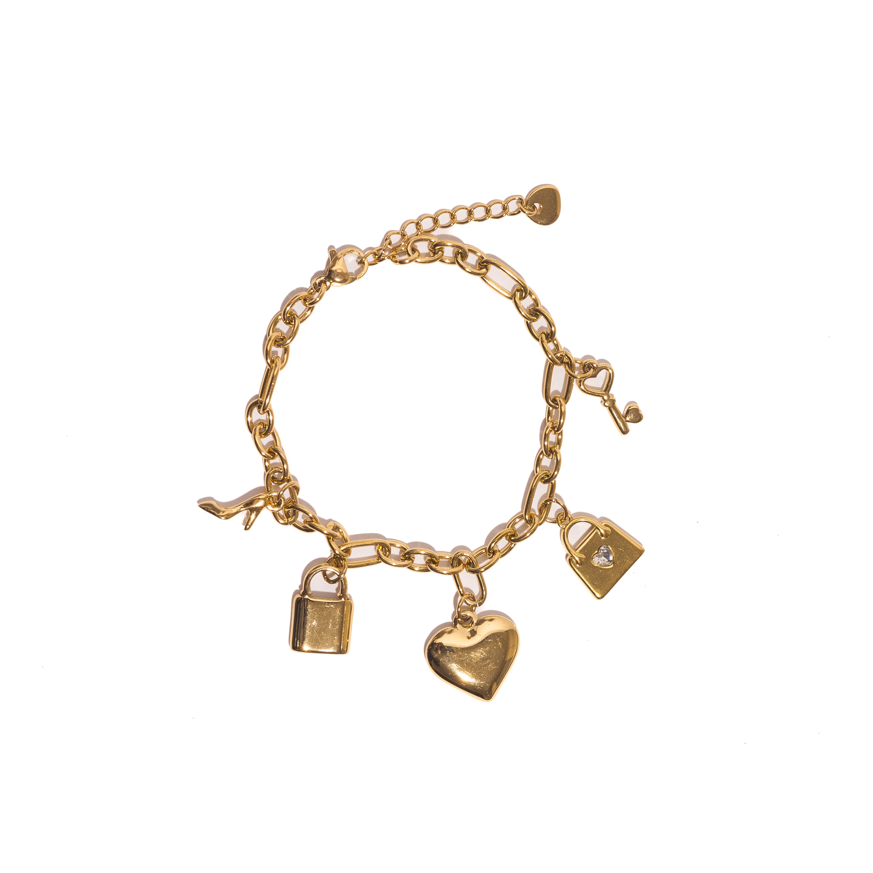 Bracelets cœur cadenas clé