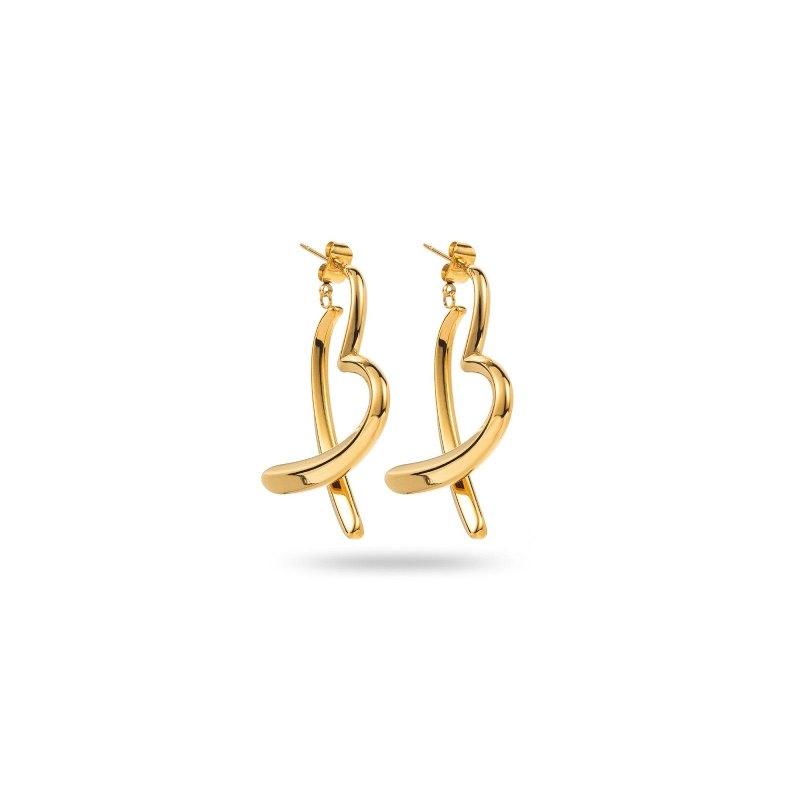 Créoles puces cœur croisé