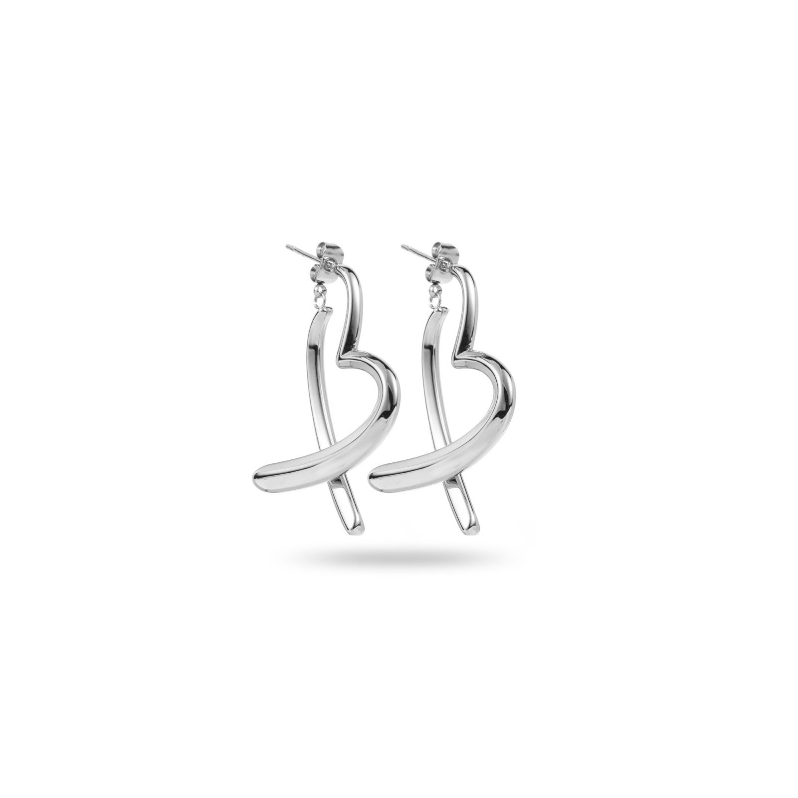 Créoles puces cœur croisé