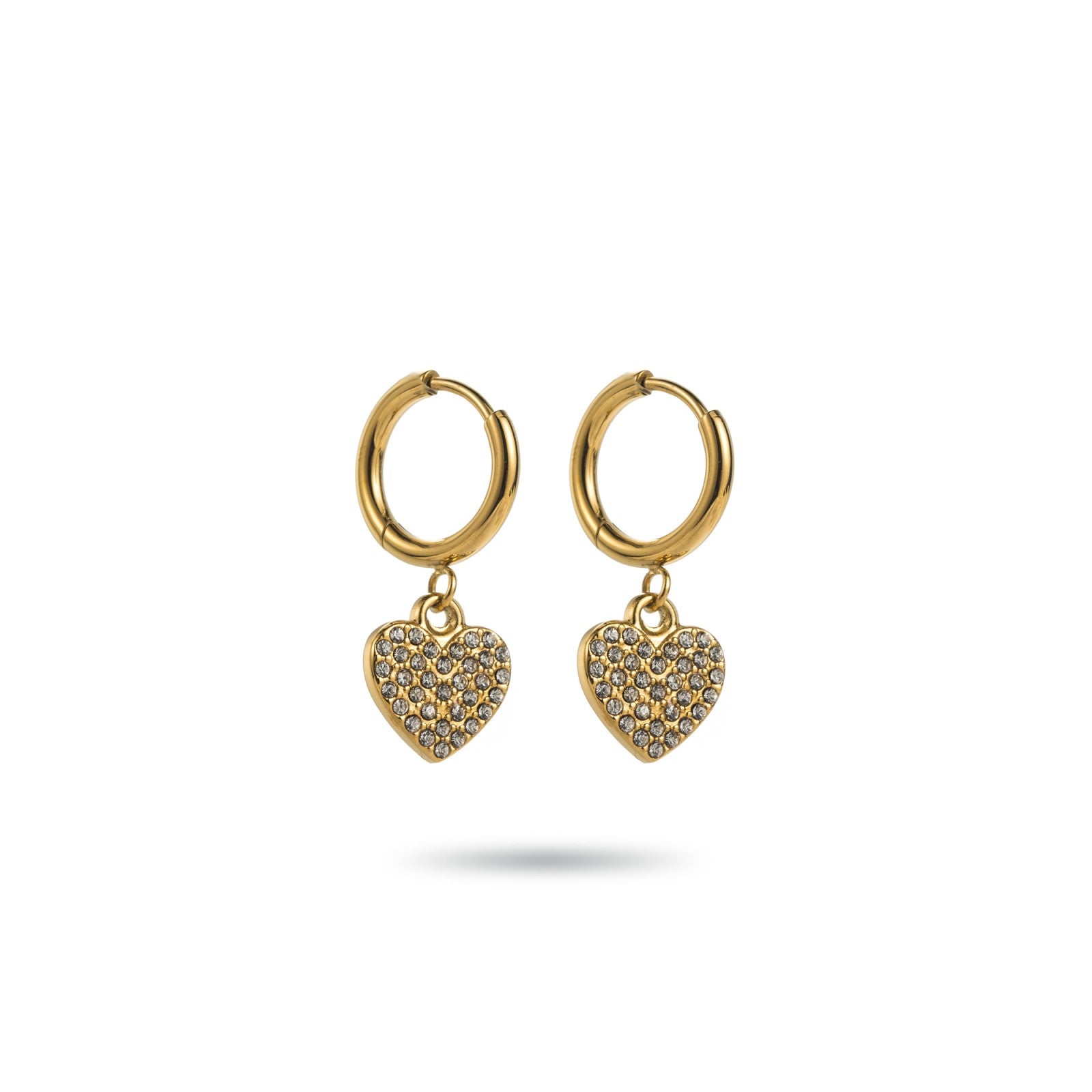 Mini créoles pavé de strass cœur