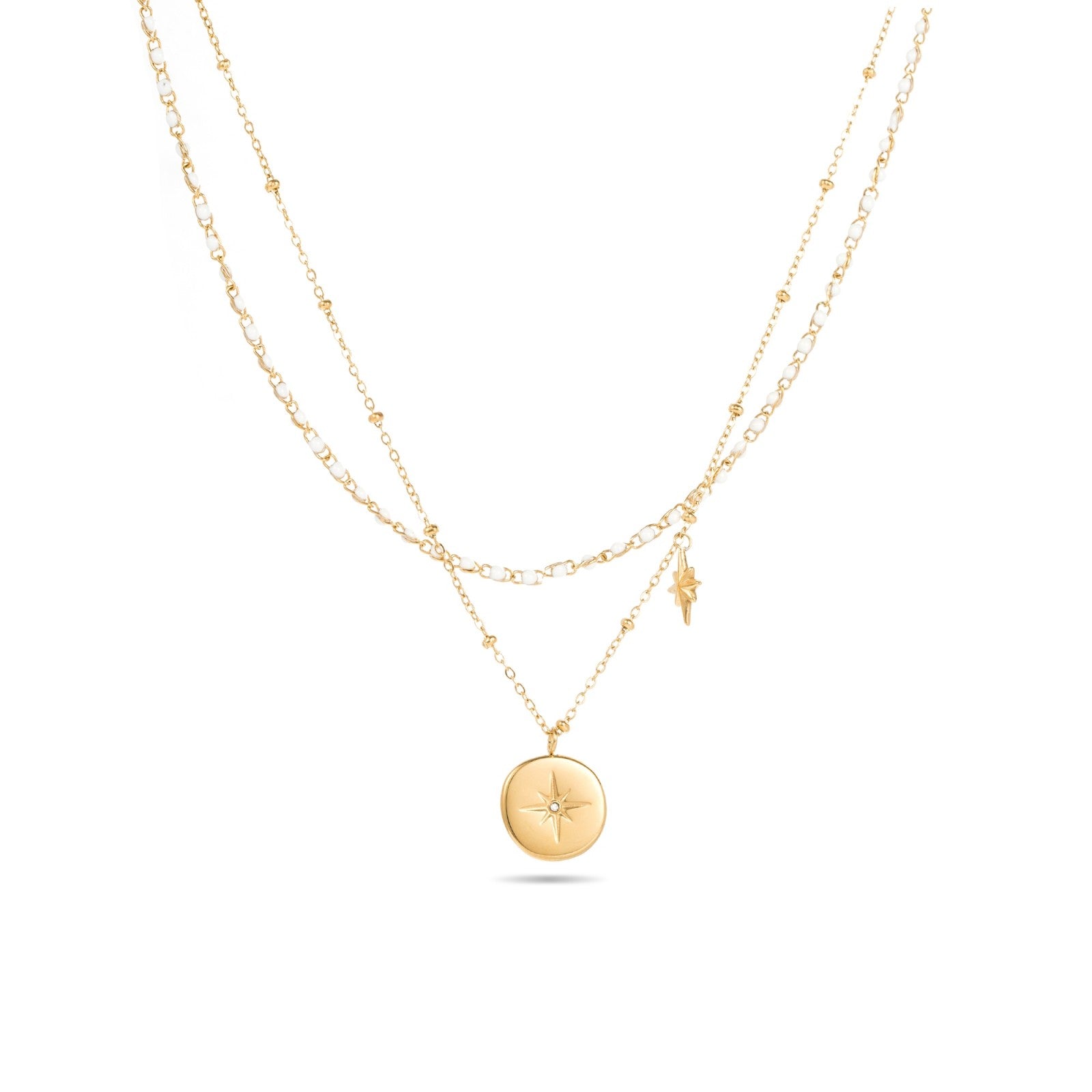 Collier 2 rangs étoiles et petites perles