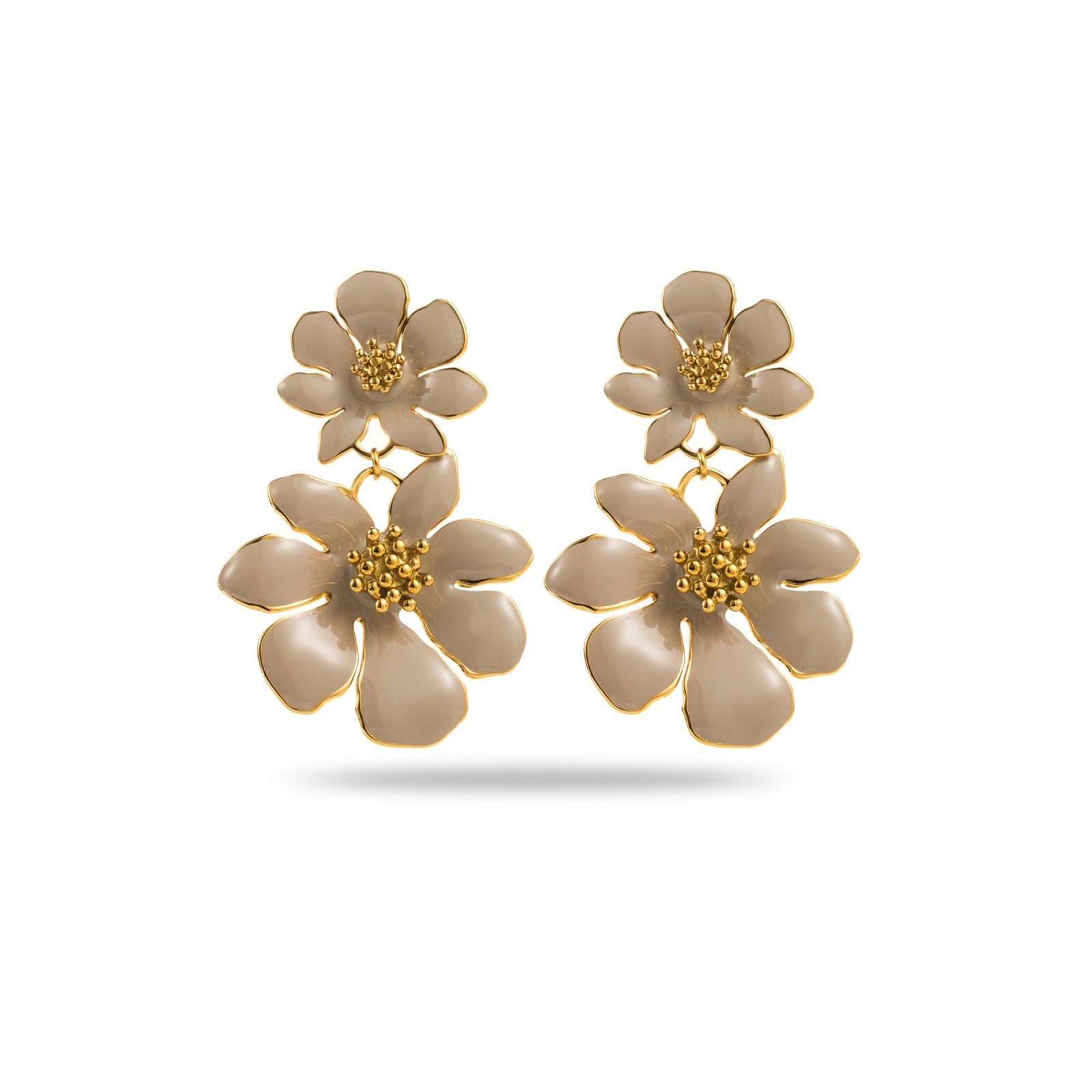 Boucles d'oreilles double fleur