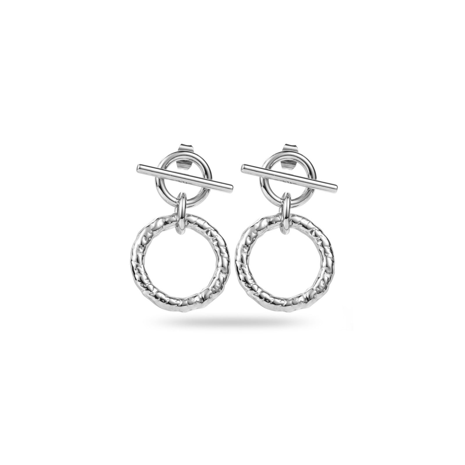 Boucles d'oreilles anneau bâtonnet cercle martelé