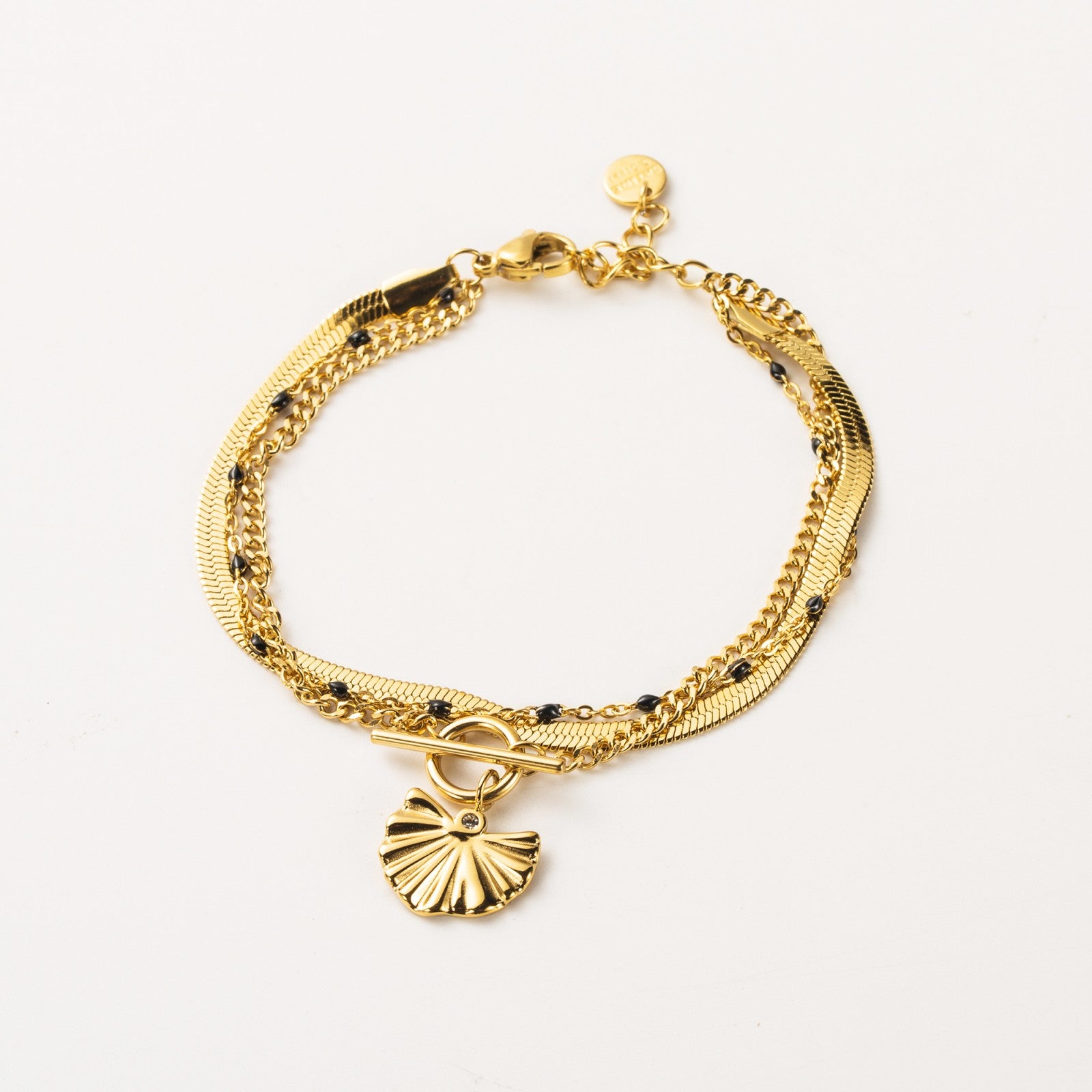 Bracelet multirangs feuille de gingko