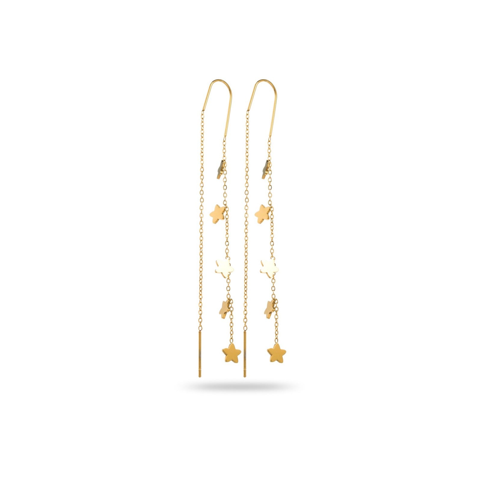 Boucles d'oreilles chaînes farandole d'étoiles