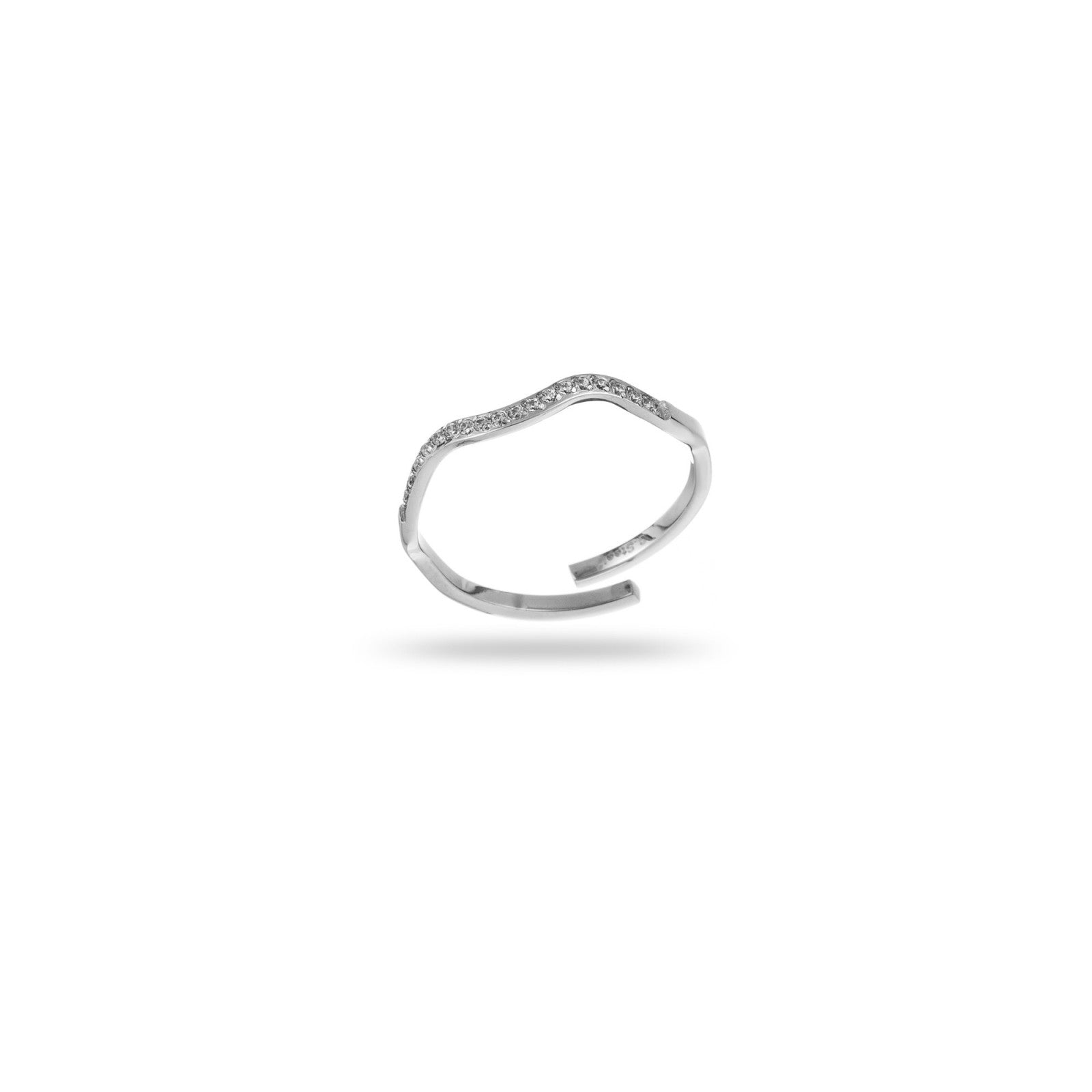 Bague vague strass