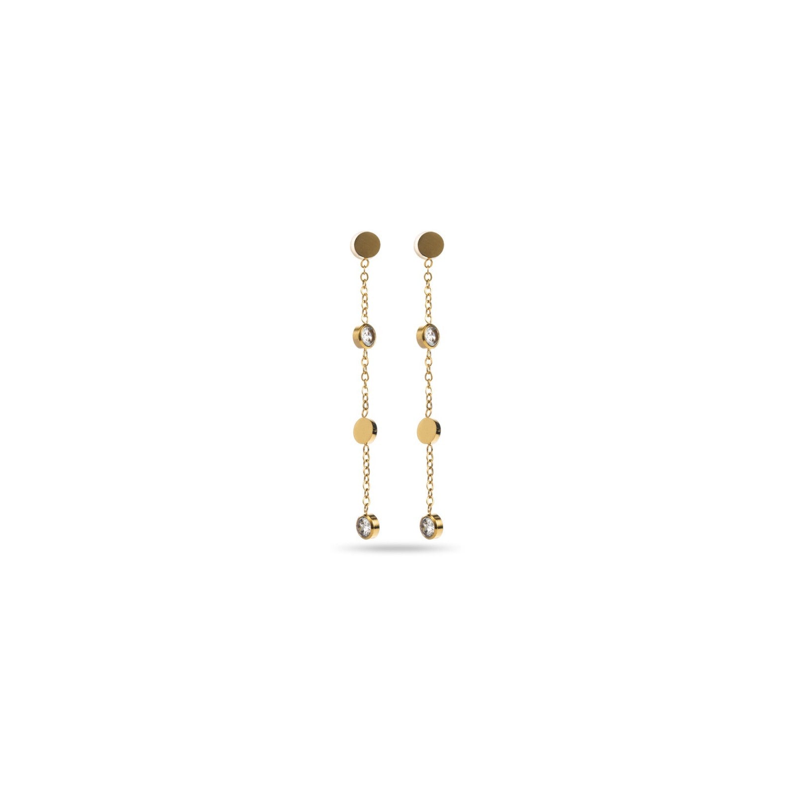 Boucles d'oreilles chaîne strass