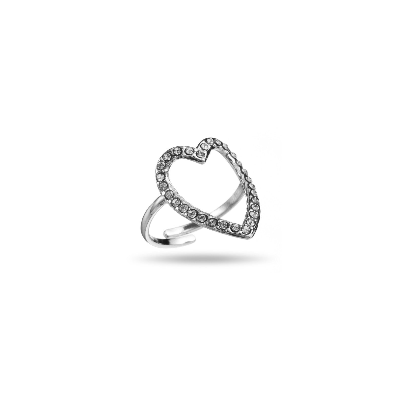 Bague coeur strass