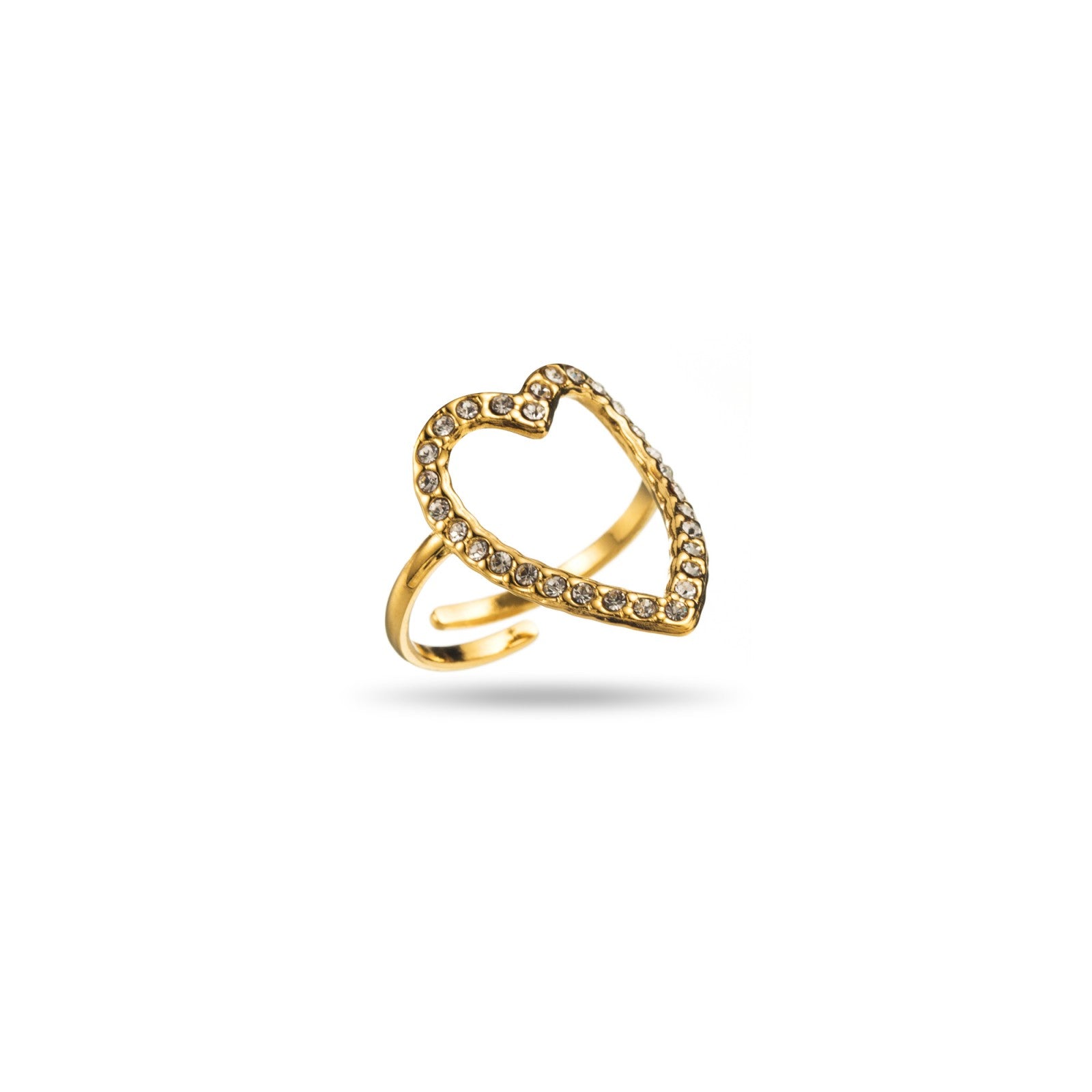 Bague coeur strass