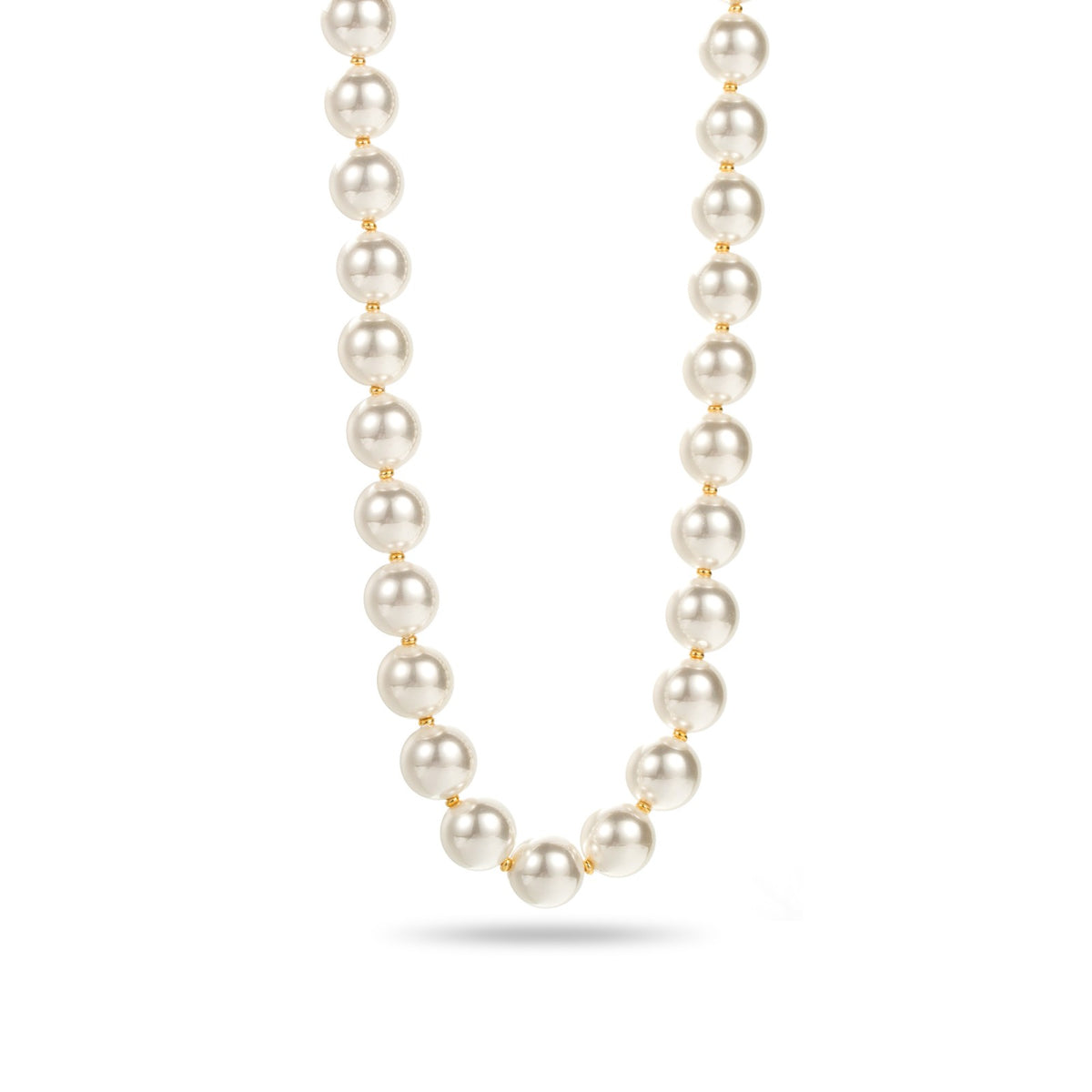 collier grosses perles détails acier inoxydable doré hypoallergénique résiste à l'eau effet habillé