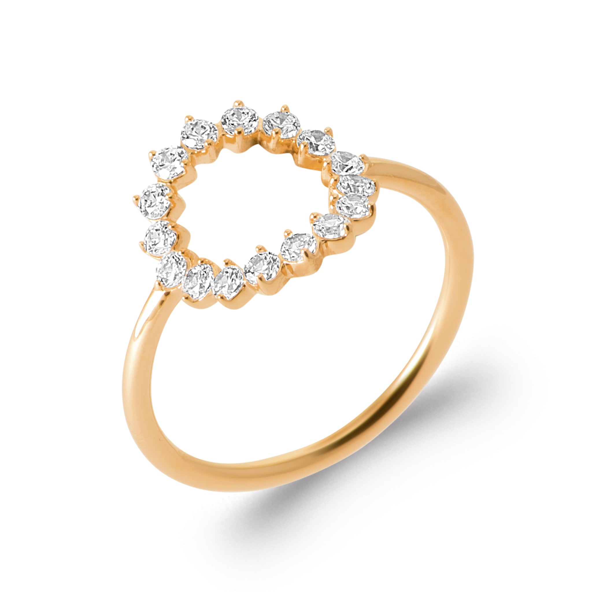 Bague cercle ouvert serti d'oxydes