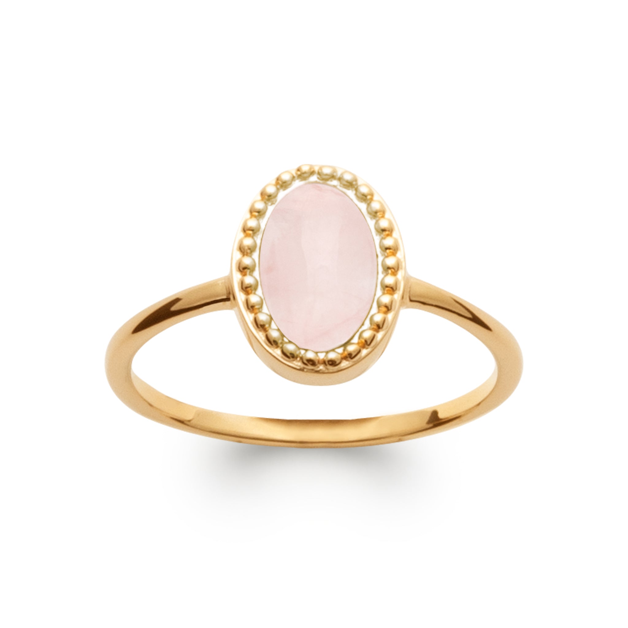 Bague ovale Quartz rose