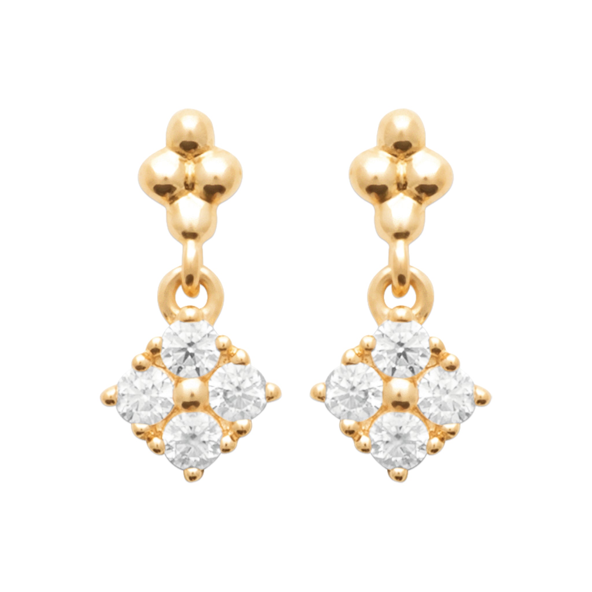 Boucles d'oreilles puce et losange