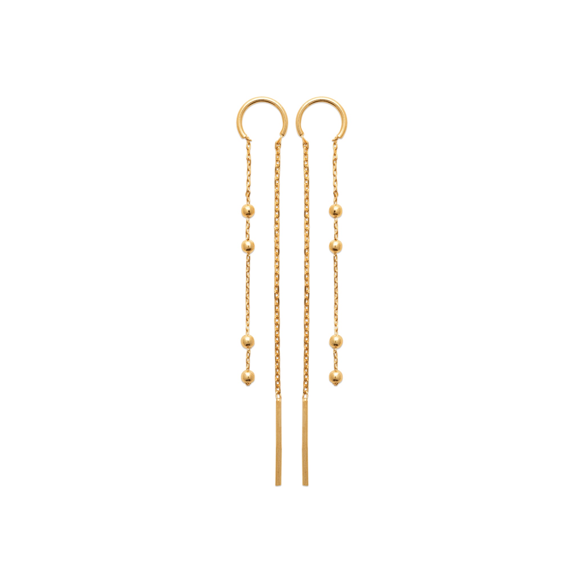 Boucles chaînes perles & barres