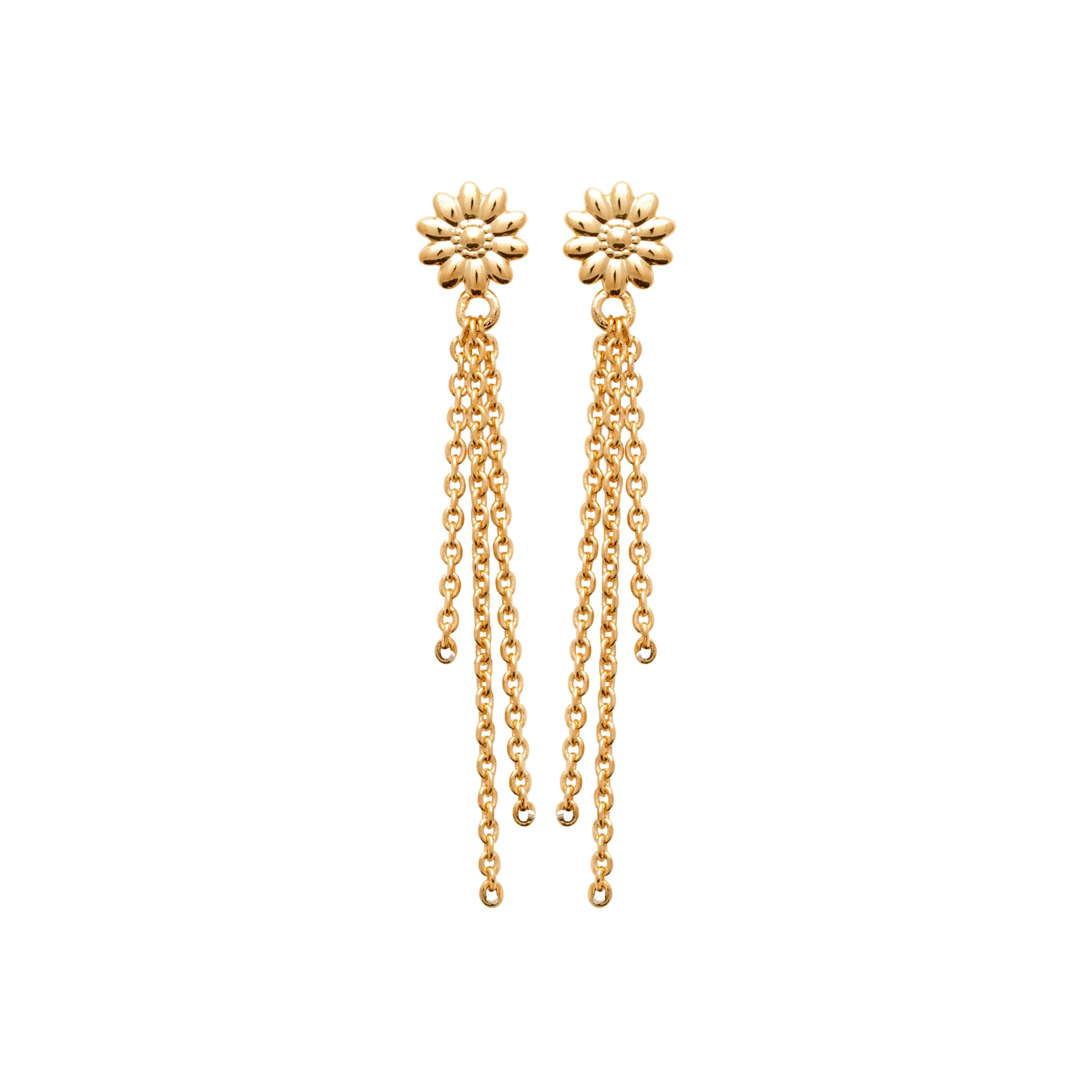 Boucles puces fleurs & chaines