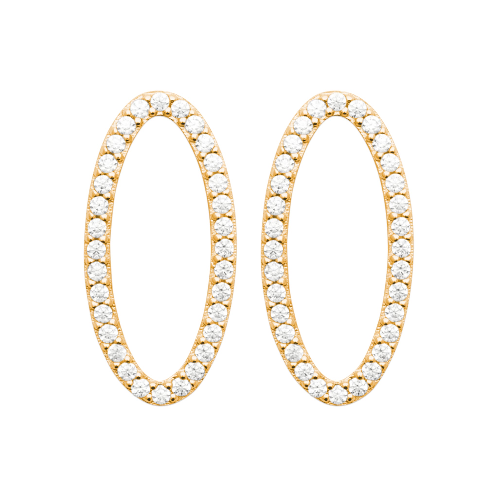 Boucles d'oreilles ovales ajourées