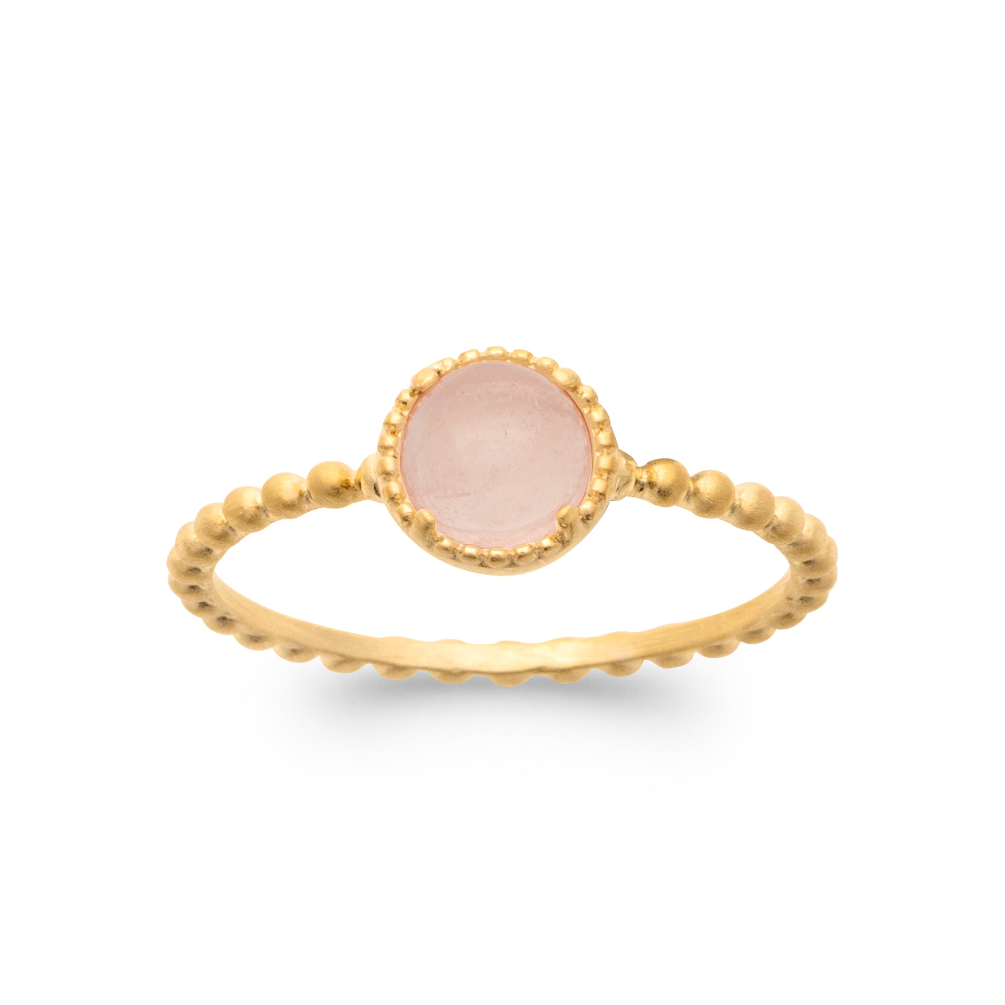 Bague ronde Quartz rose
