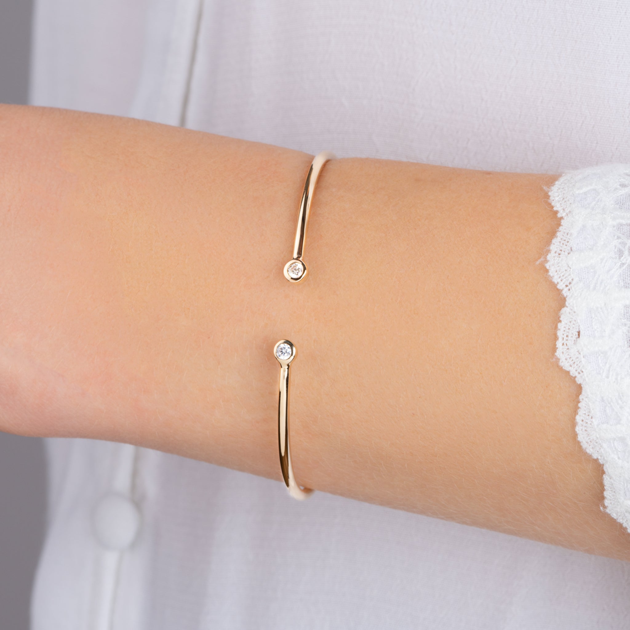 Jonc ouvert double zircon