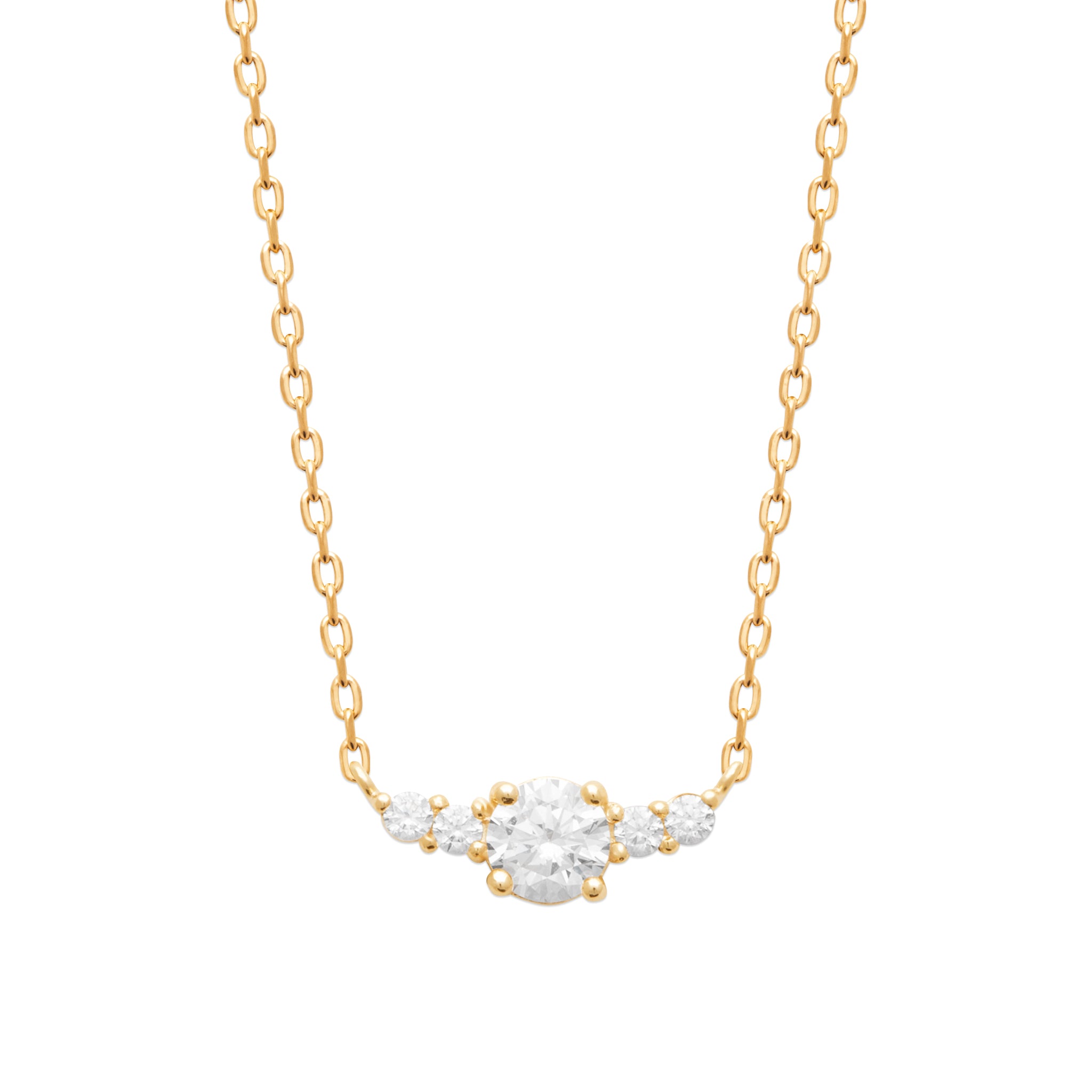 Collier solitaire accompagné