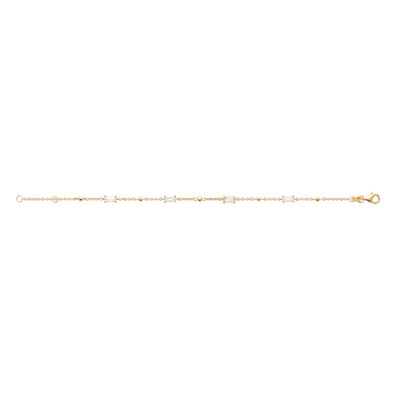 Bracelet zircons rectangles & perles
