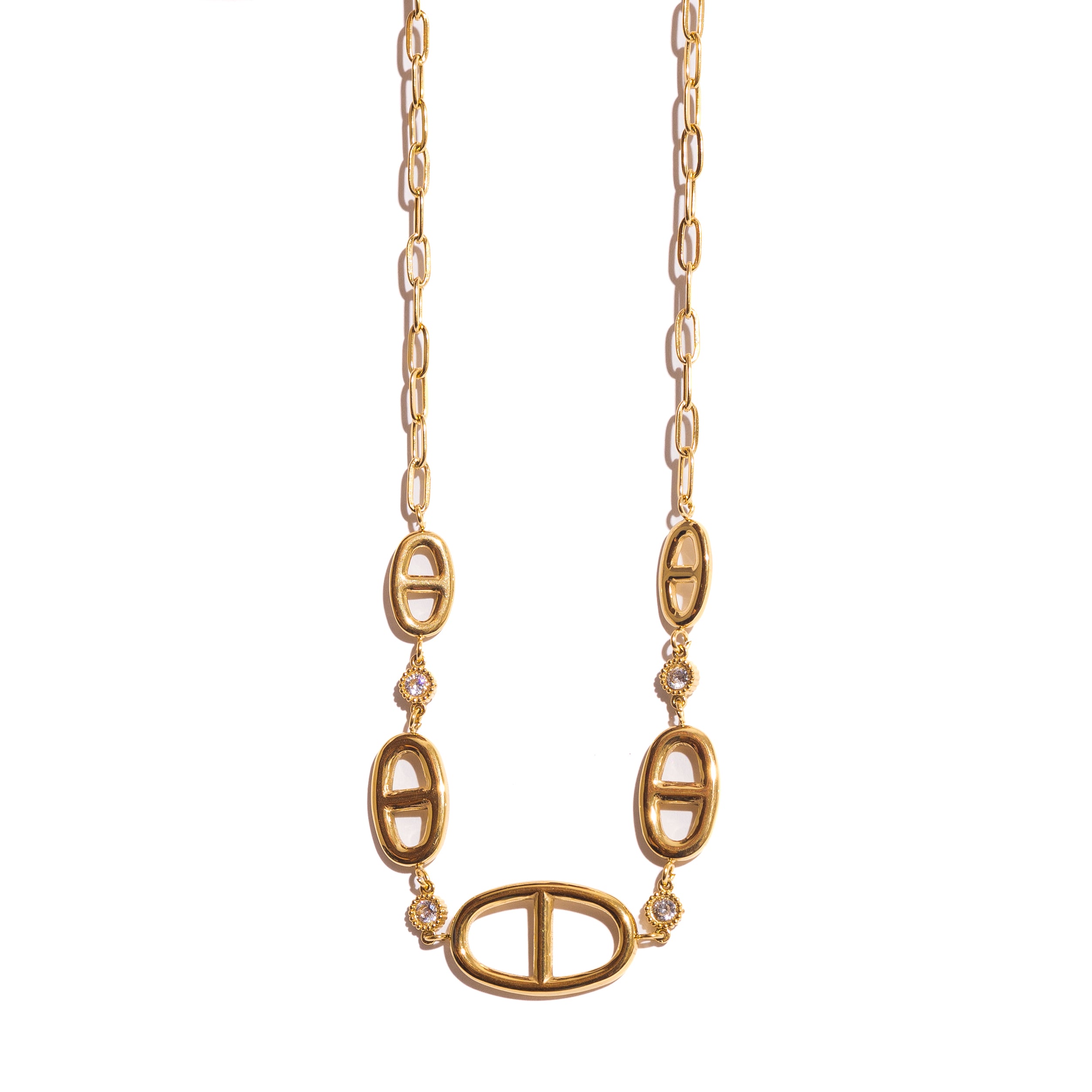 Collier maille marine et zircon