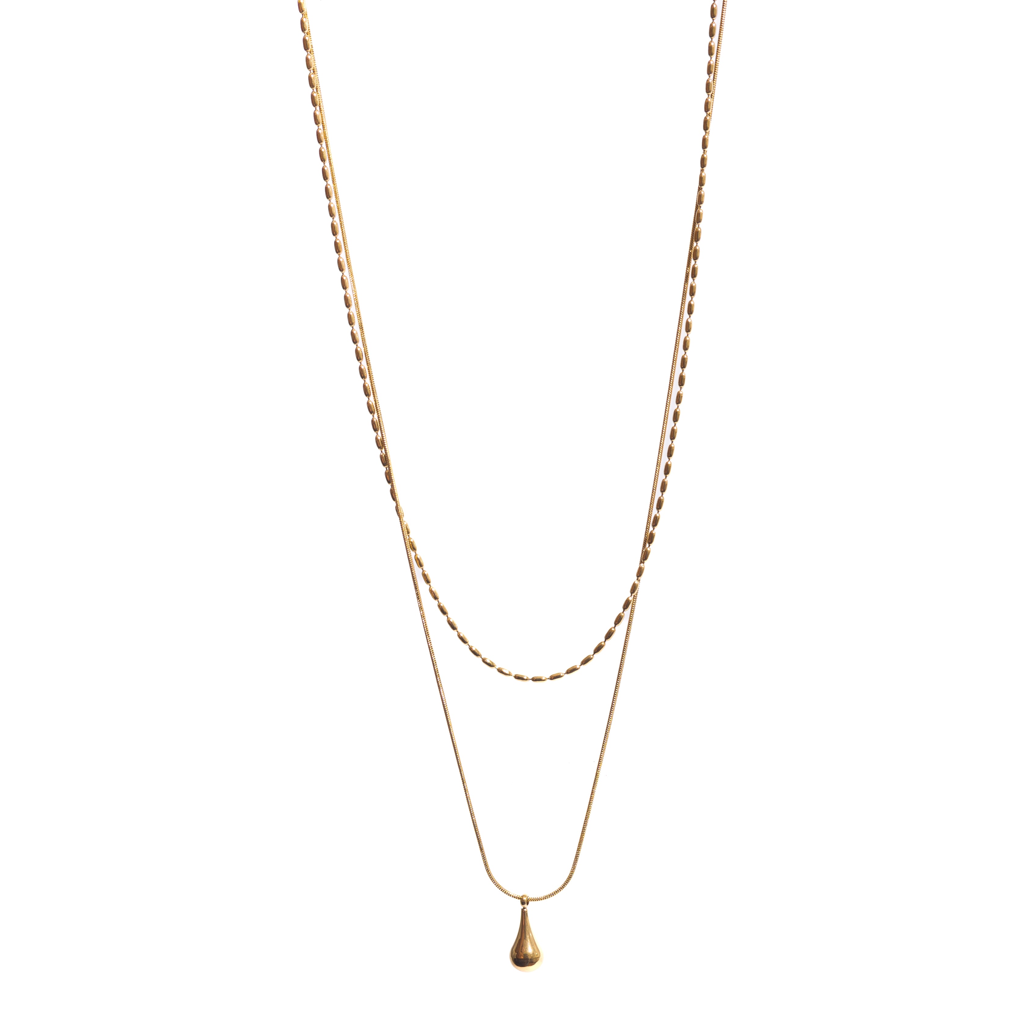 Collier 2 rangs goutte