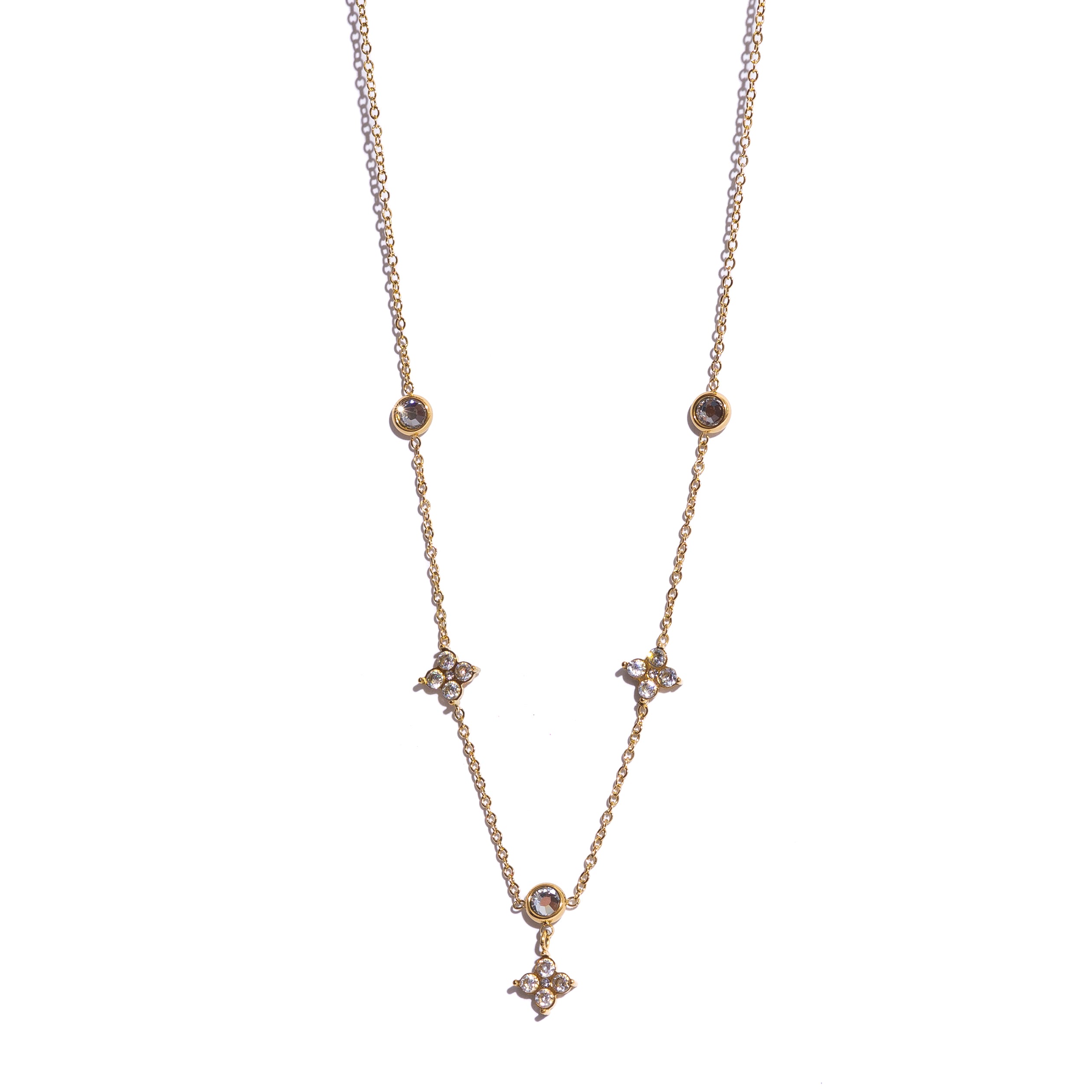 Collier trèfles strass