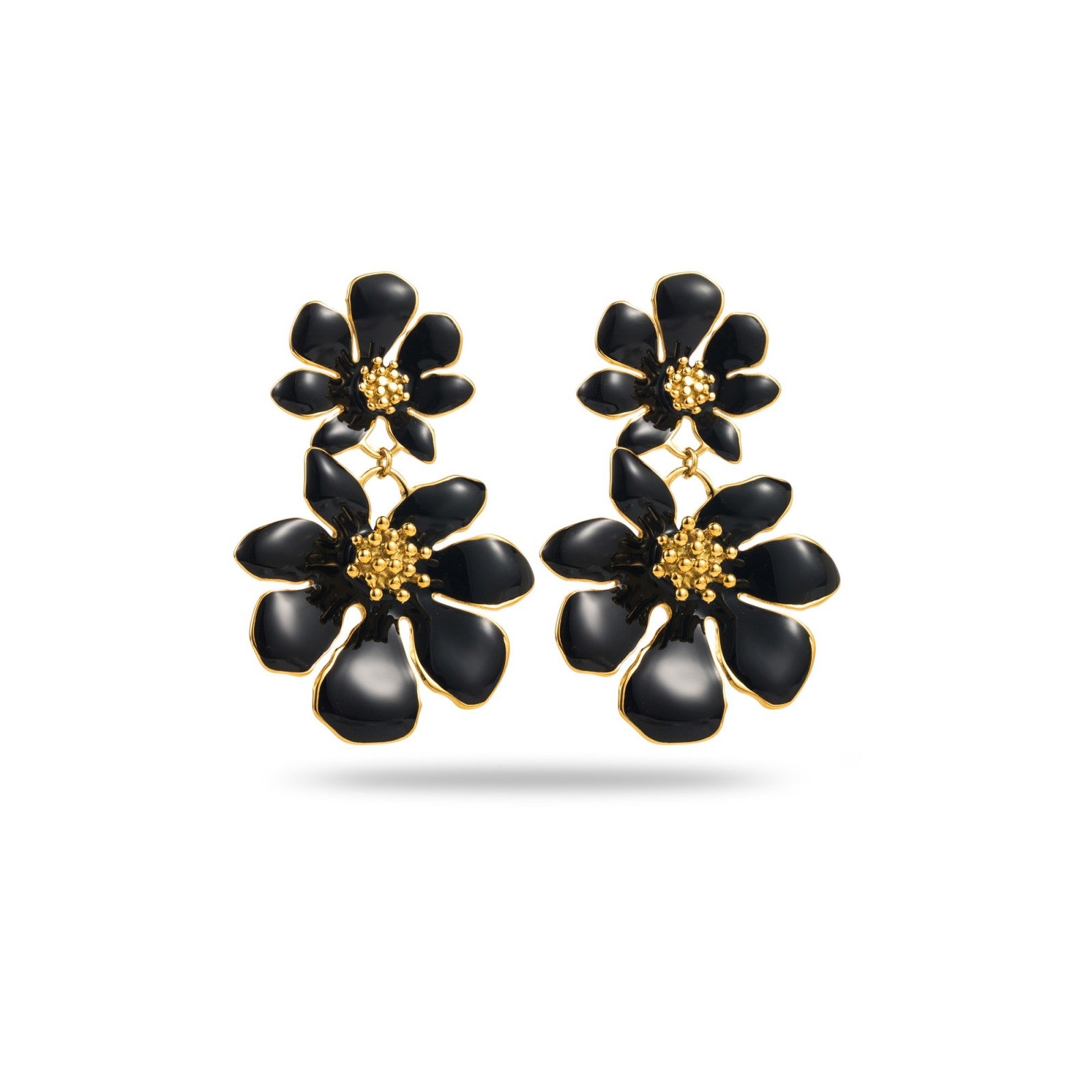 Boucles d'oreilles double fleur