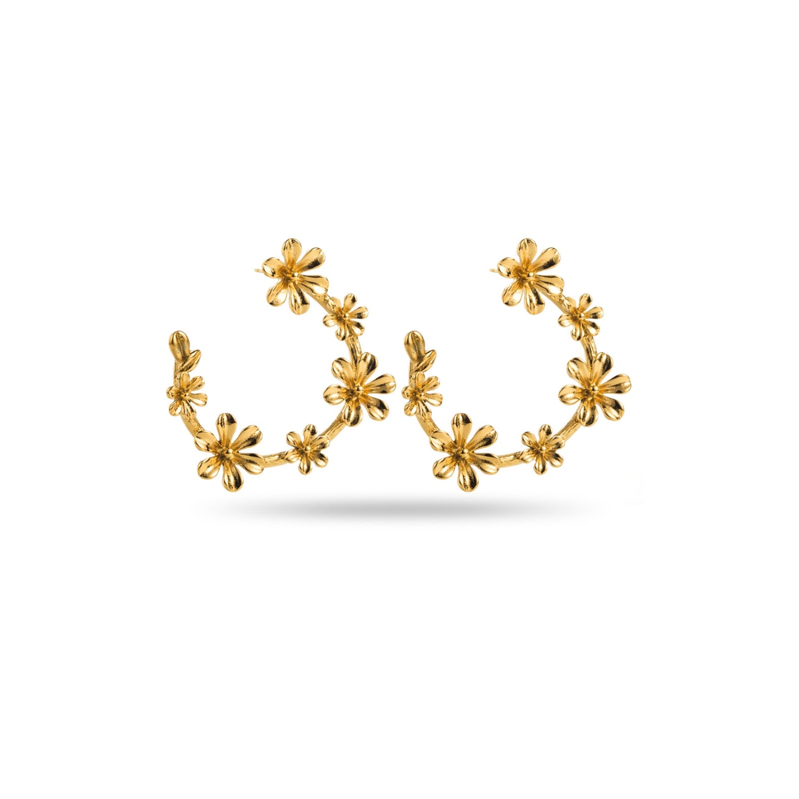 Boucles d'oreilles couronne de fleurs