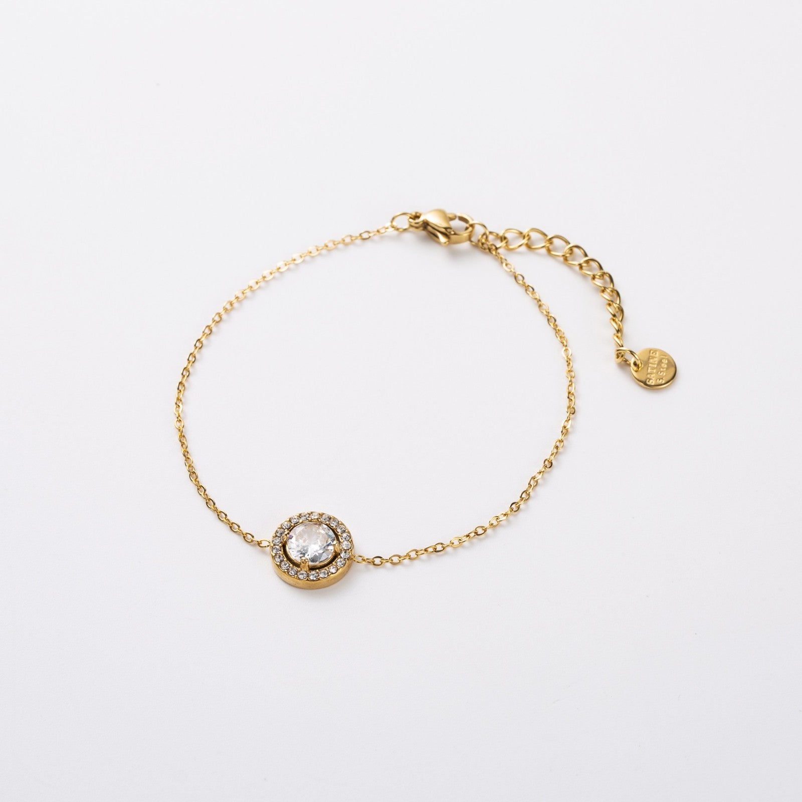 Bracelet solitaire accompagné strass