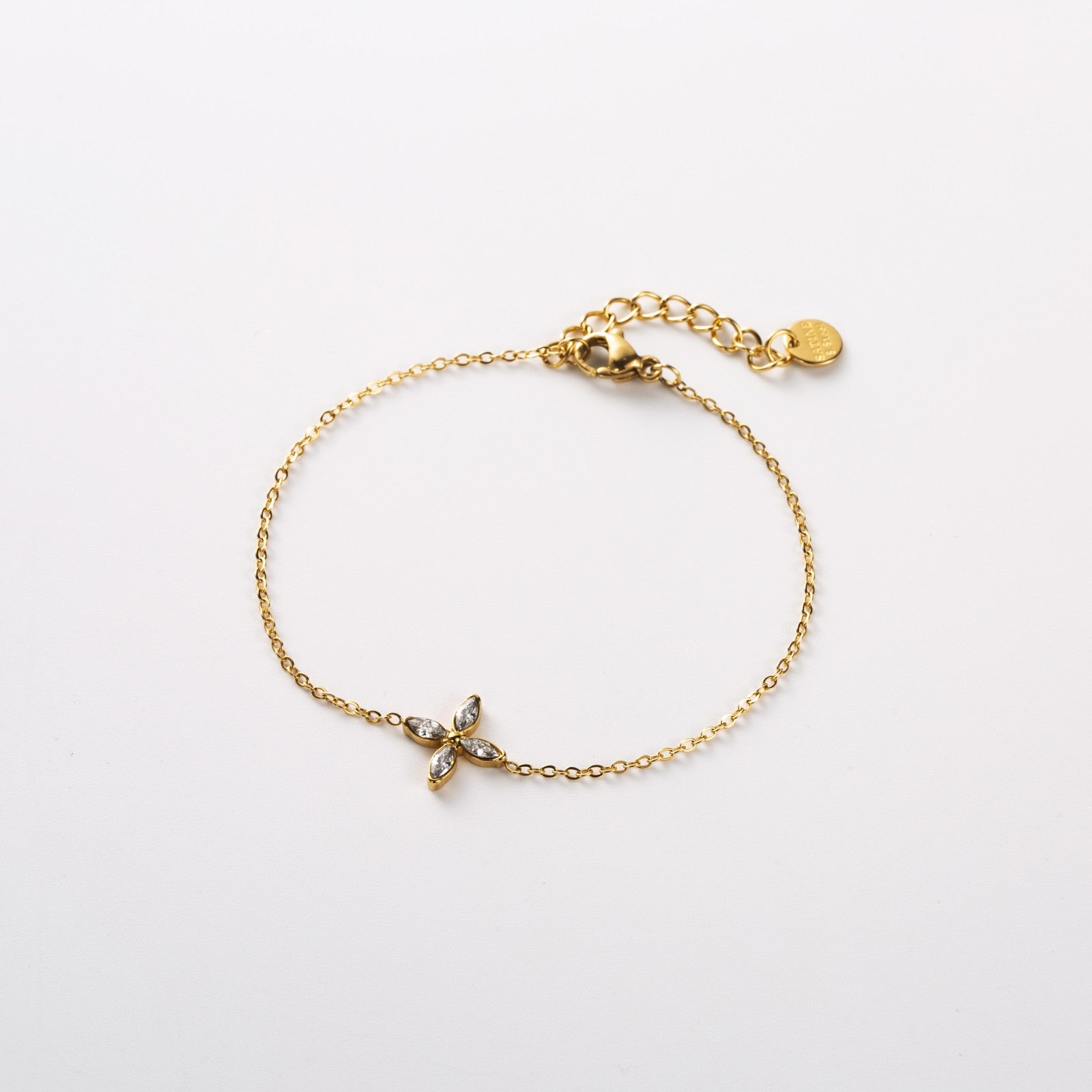 Bracelet trèfle strass